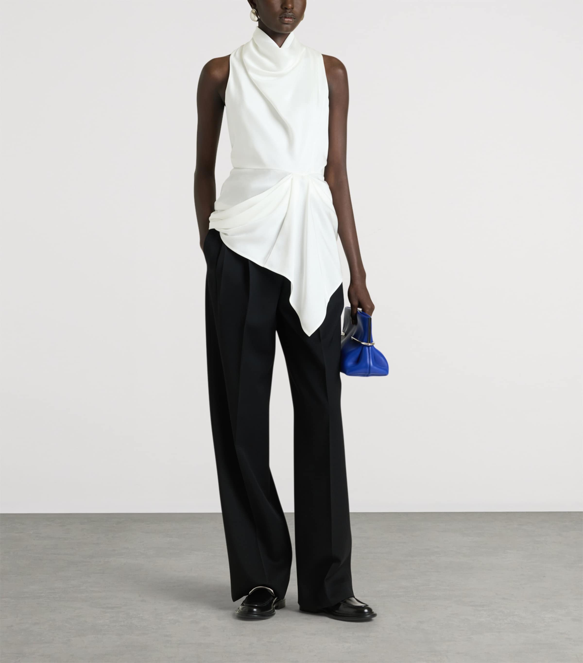 Givenchy Womens Draped Cowl-Neck Blouse Image 2