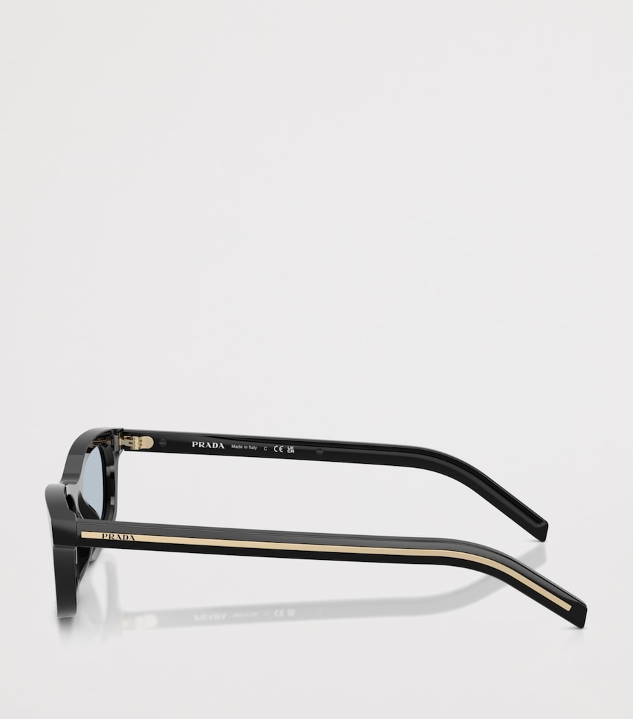 Prada Acetate Rectangle Sunglasses Black Image 3