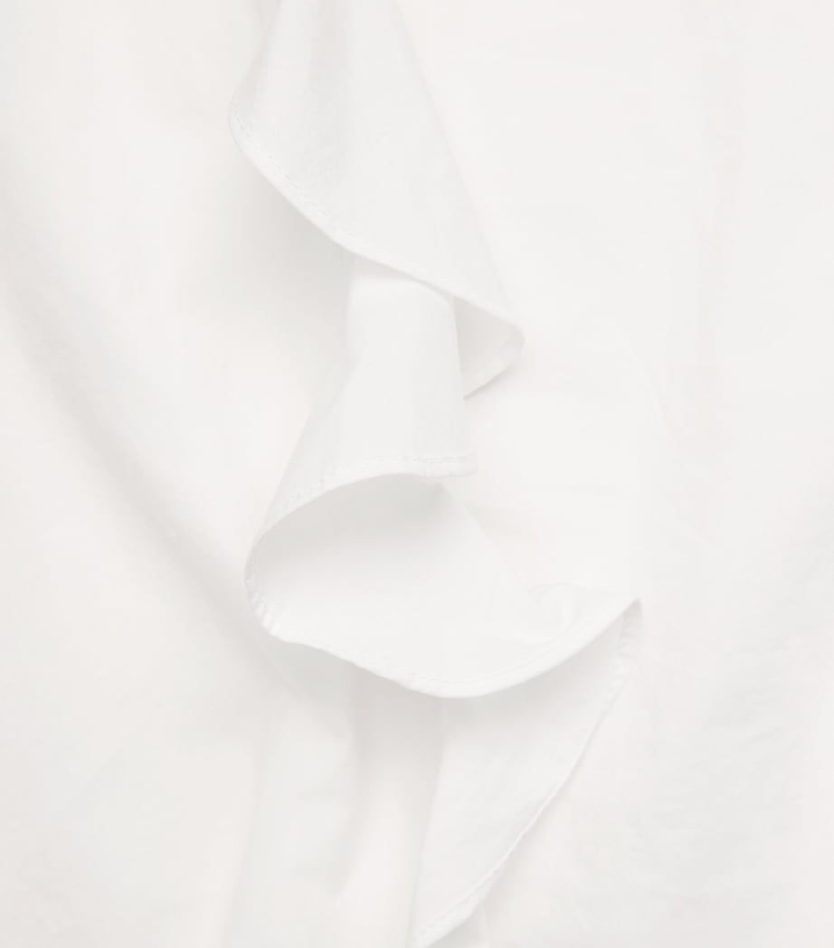Sandro Paris Womens Cotton Ruffle Blouse White Image 6