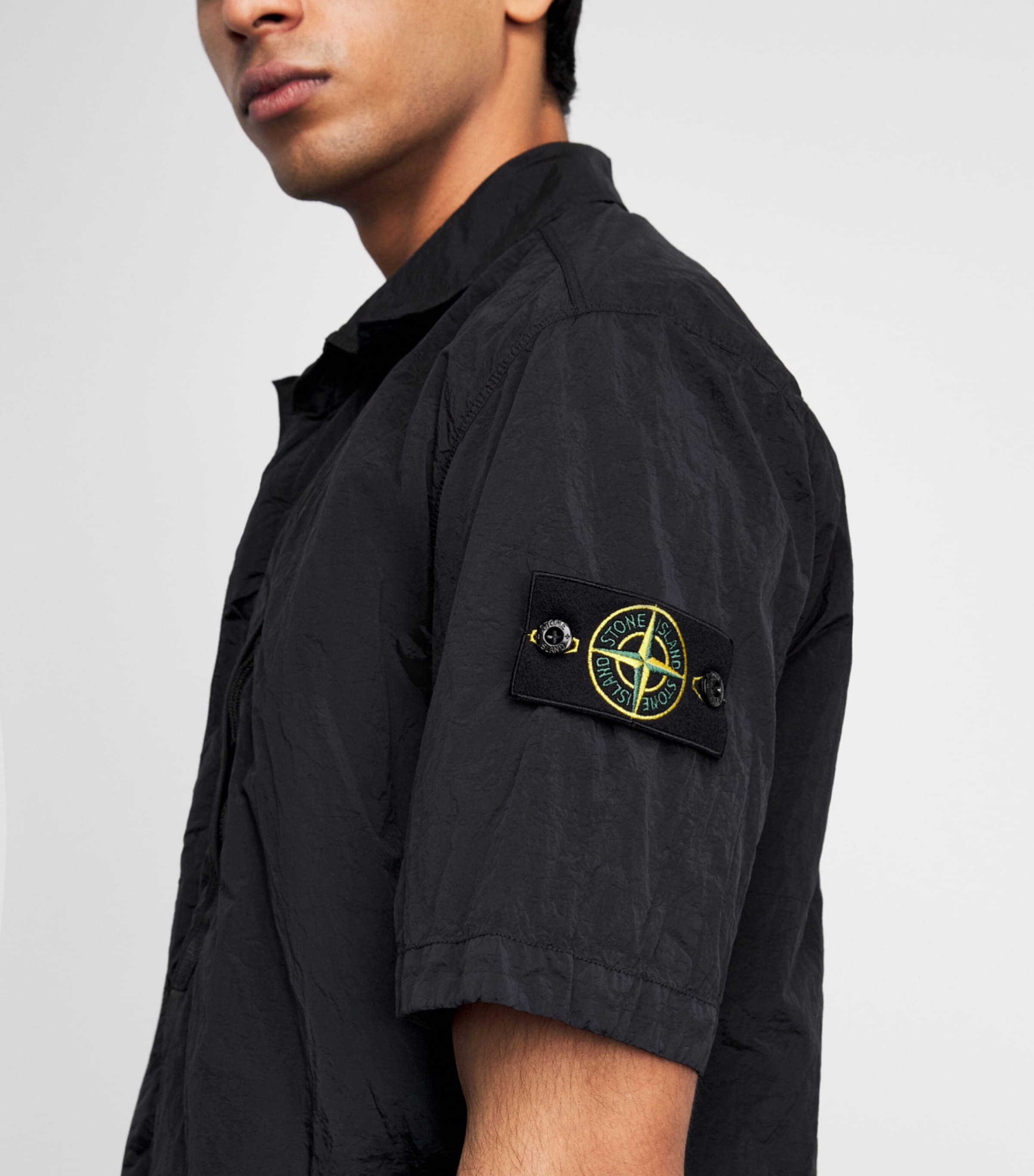 Stone Island Mens Nylon Zip-Up T-Shirt Image 3