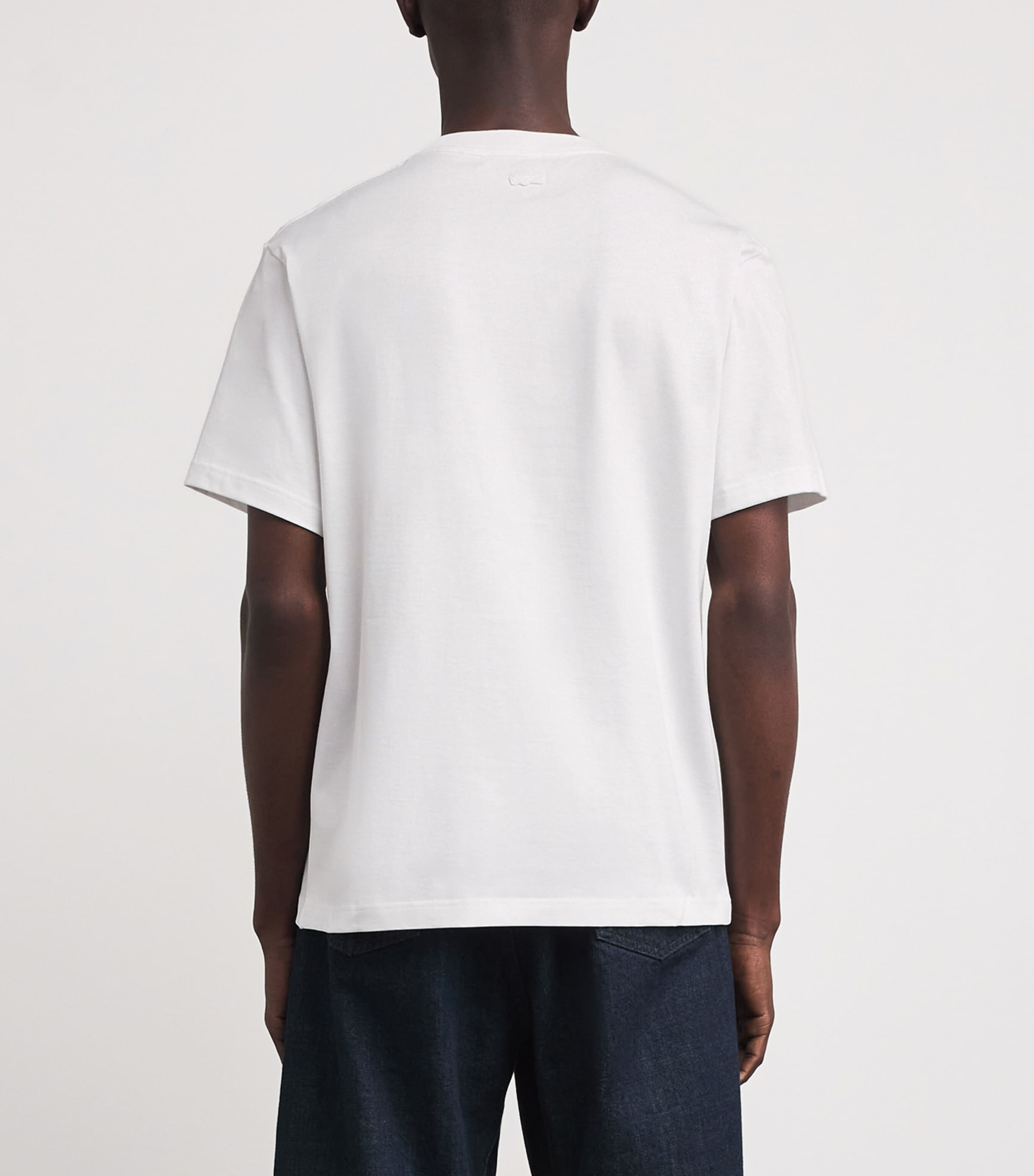 Lacoste Mens Cotton Jersey Tennis-Embroidered T-Shirt White Image 5