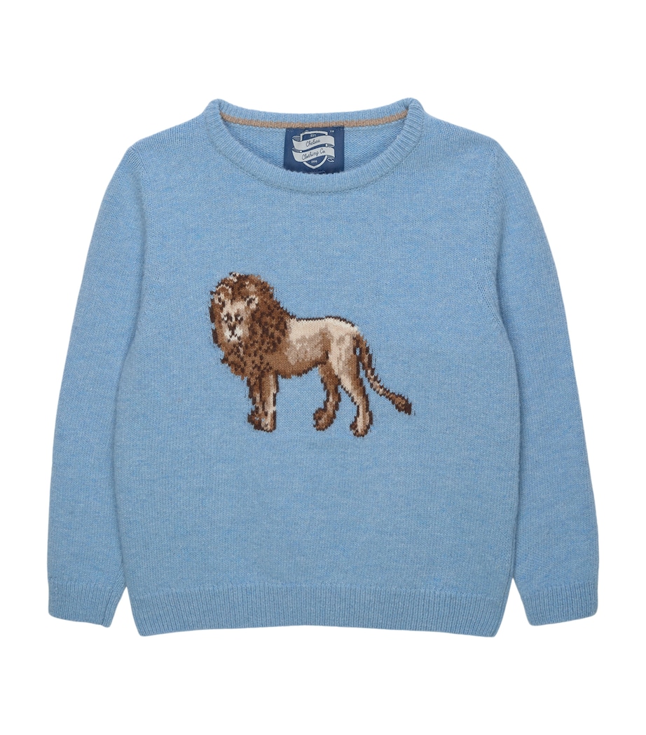 Trotters Wool-Blend Augustus Sweater (6-11 Years) Blue Image 1