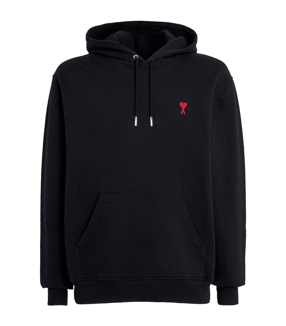Cotton Embroidered Ami De Coeur Logo Hoodie 001 - NOIR Image 1
