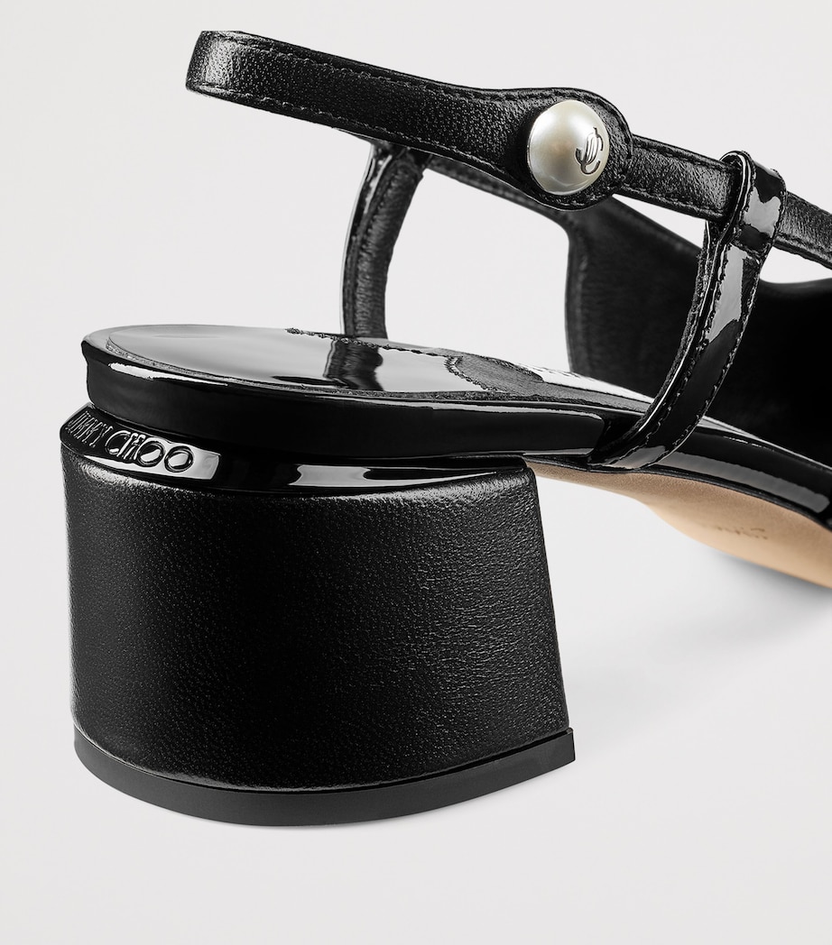 Elisa 45 Leather Slingback Pumps BLACK/BLACK Image 2