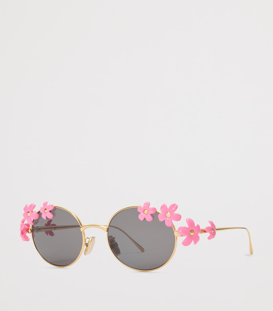 LOEWE x Paula's Ibiza Metal Round Daisy Sunglasses Pink Image 2