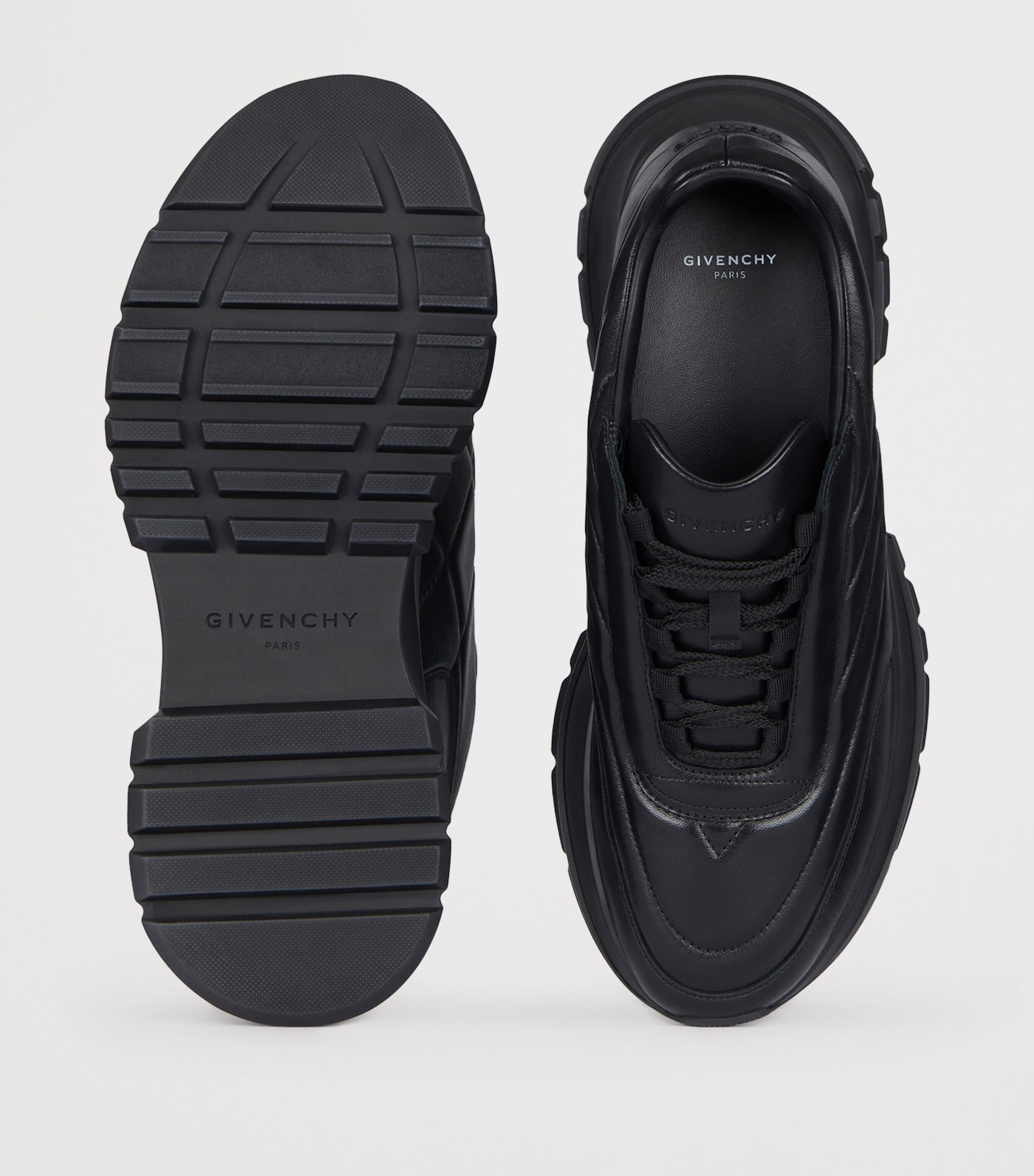 Leather Low-Top Sneakers BLACK Image 4