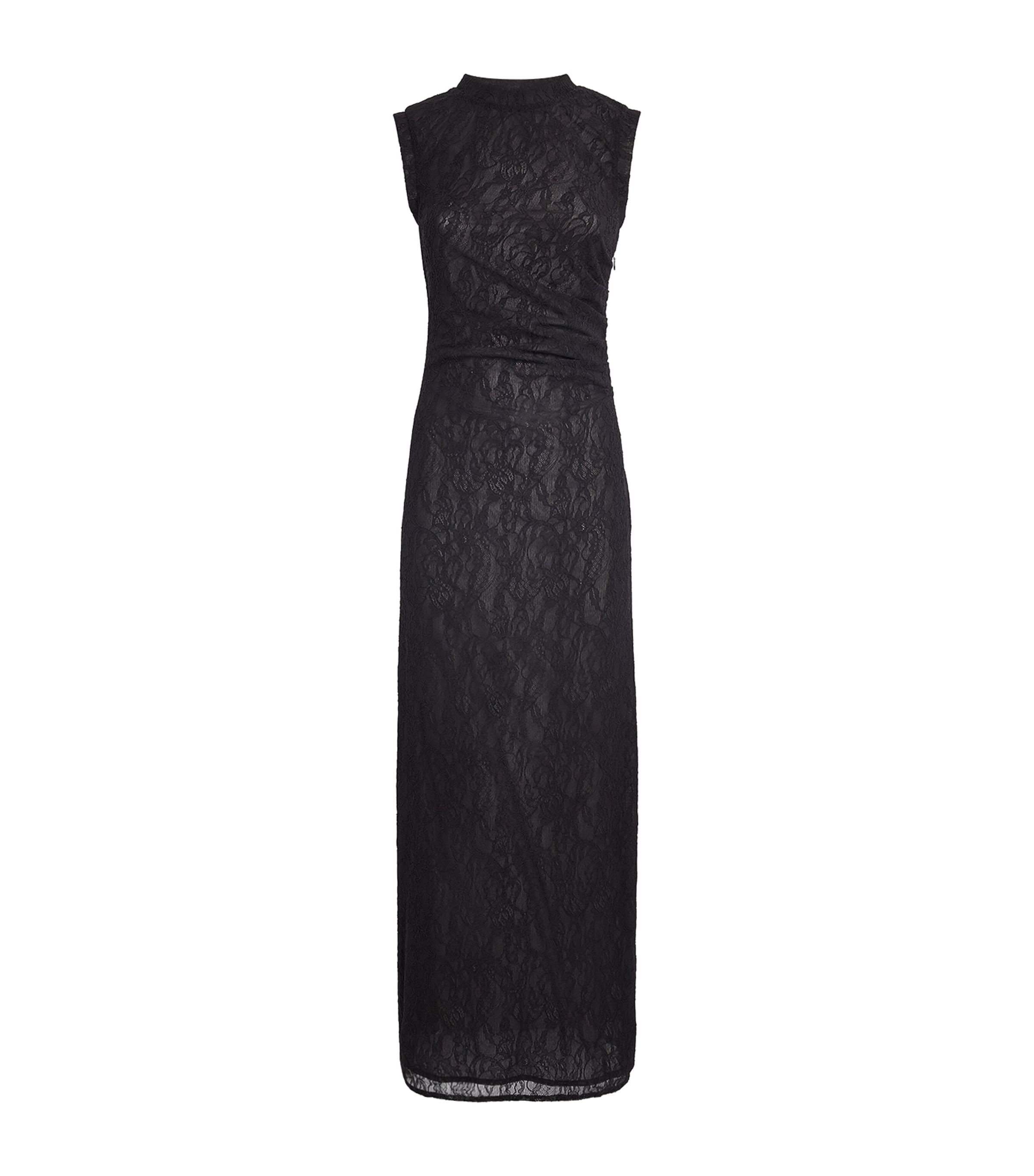 Stella Mccartney Lace Floral Maxi Dress In Black
