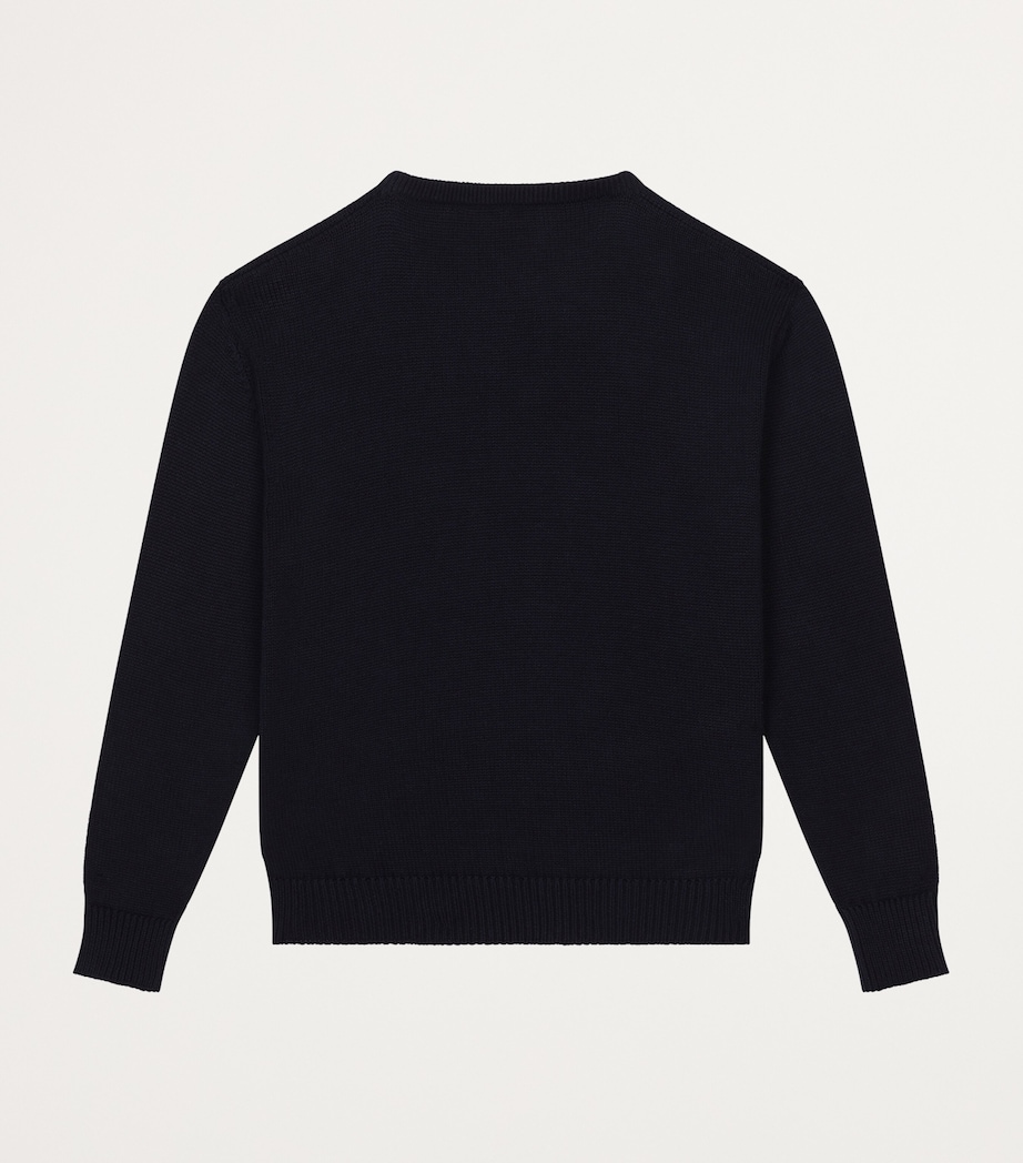 Cotton Logo Sweater (8-12+ Years) B1622-VERY DARK BLUE Image 2