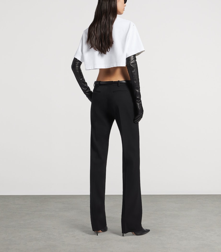 Balenciaga Womens Cotton Salon De Couture Cropped T-Shirt Image 3