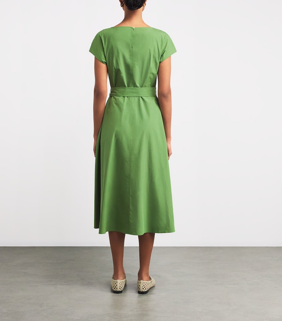 Weekend Max Mara Green Cotton Belted Midi Dress | Harrods US Weekend Max Mara Green Cotton Belted Midi Dress | Harrods US