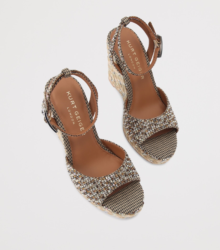 Kurt Geiger London Embellished Wedge Sandals Beige Comb Image 4