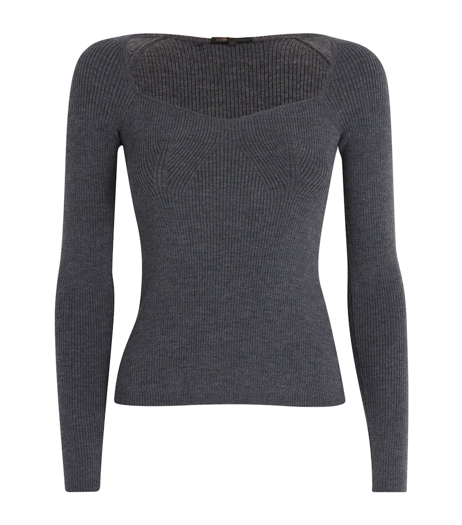 Wool-Blend Ribbed Top GREY Image 1