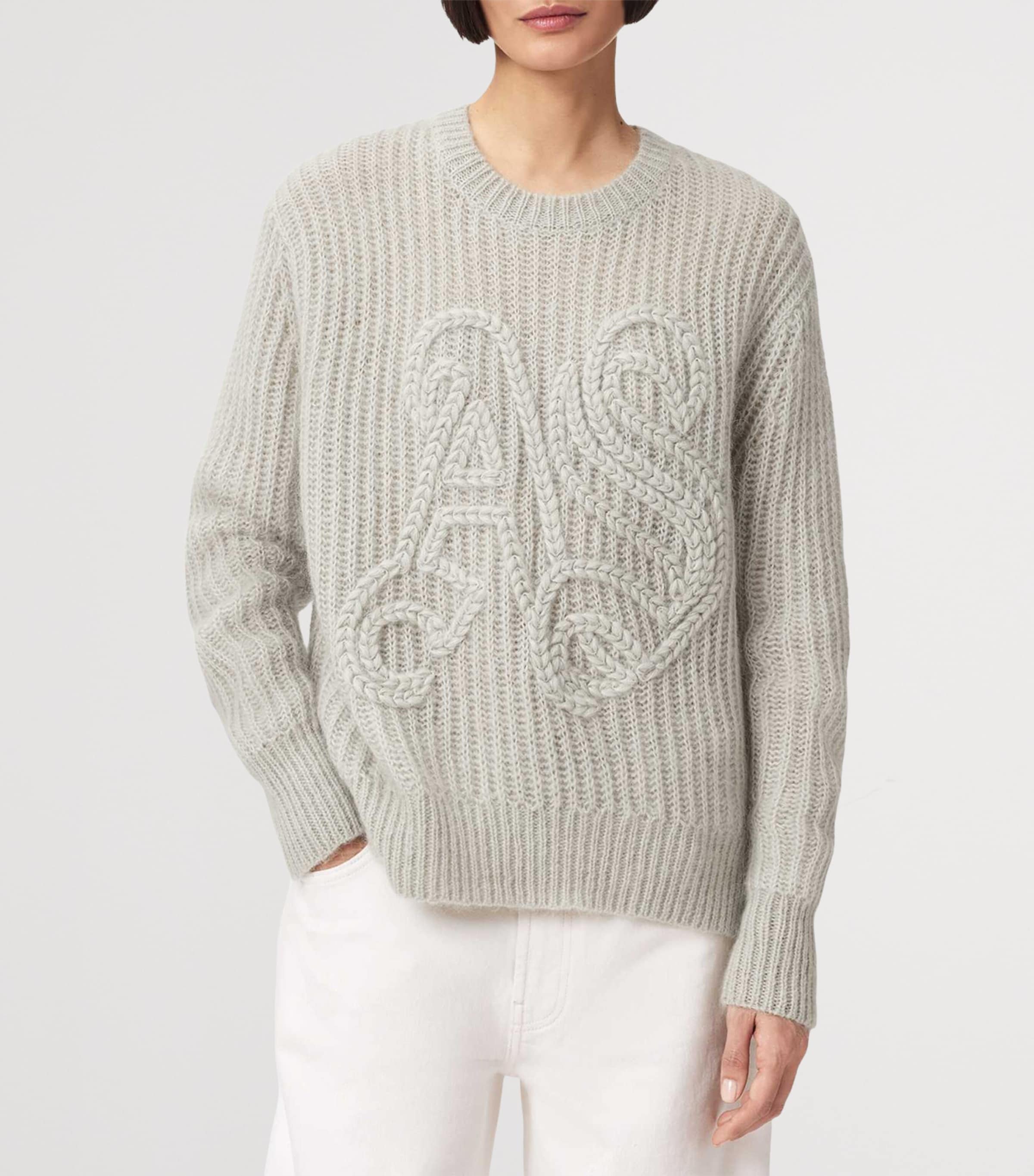 Wool-Blend Chain Sweater PALE LAUREL GREEN Image 5