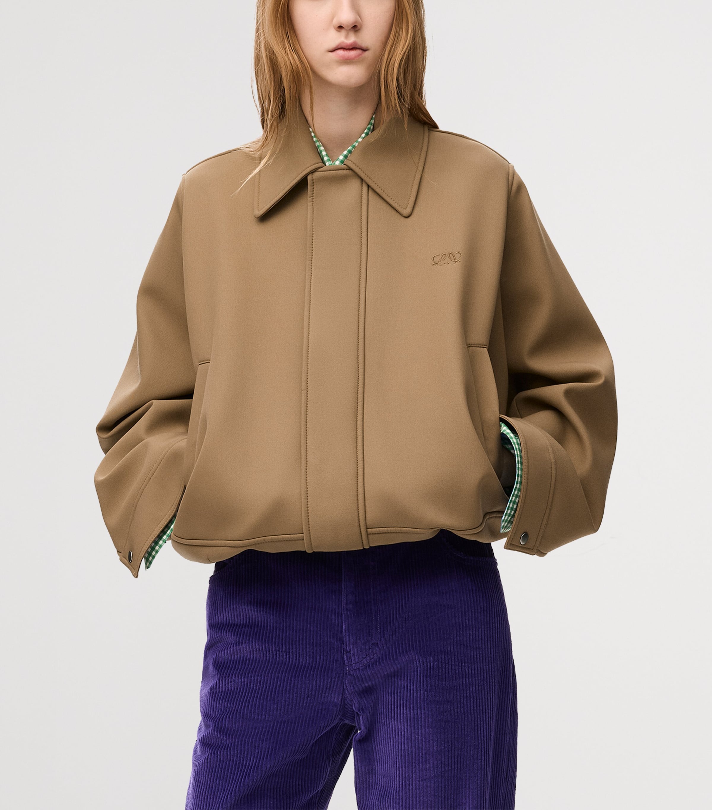 LOEWE Womens Drawstring-Waist Utility Jacket Beige Image 3