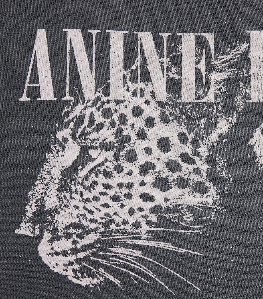 Leopard Print Spencer Sweatshirt WASHED BLACK Image 5