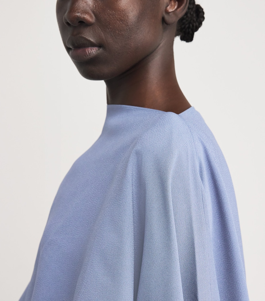 Crepe Cady Draped Eolia Gown SMOKE BLUE Image 4