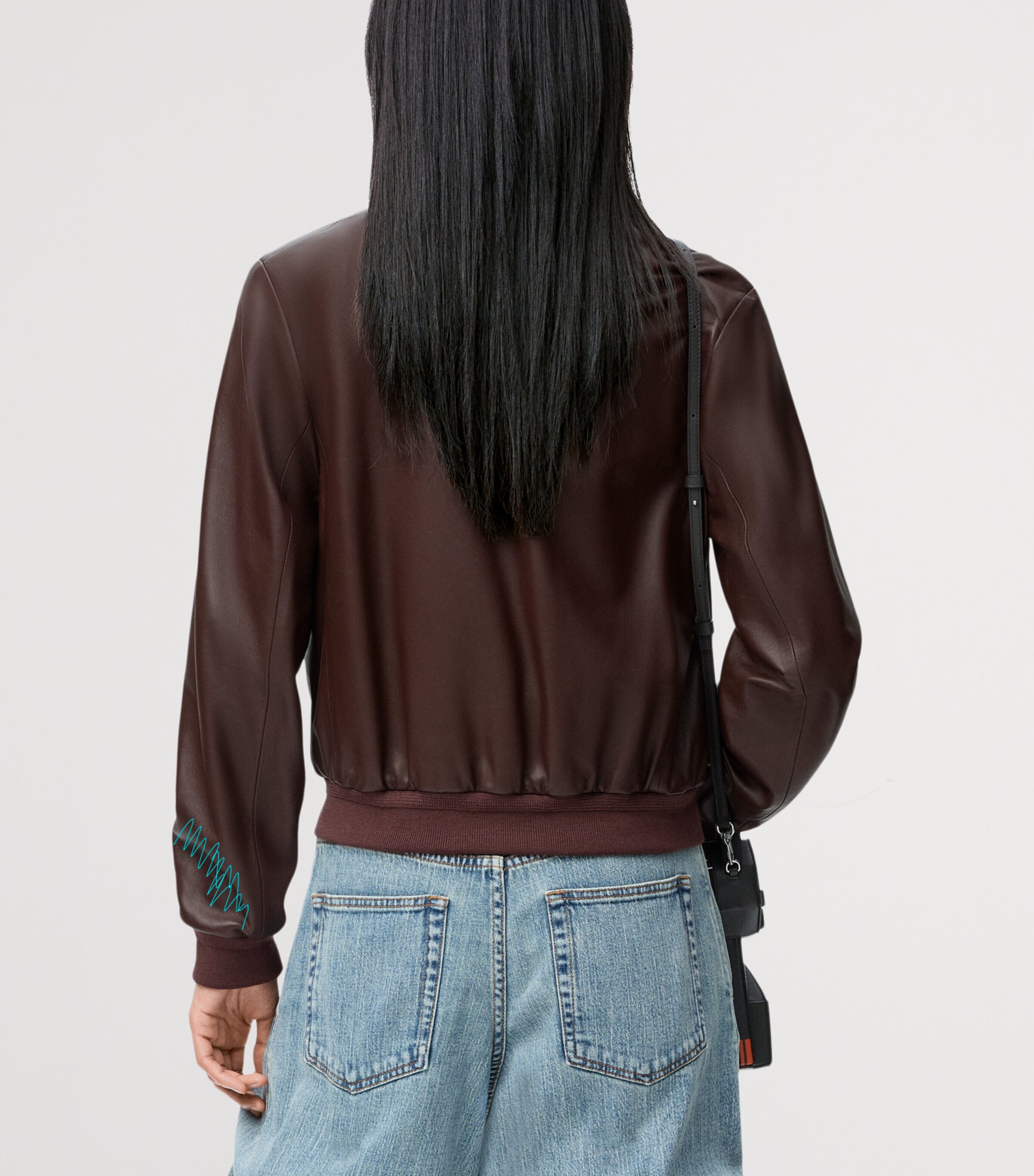 Cropped Nappa Leather Jacket BROWN Image 4