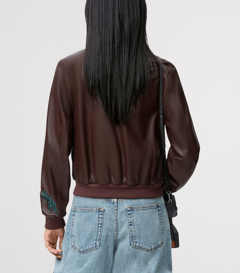 Cropped Nappa Leather Jacket BROWN Image 4