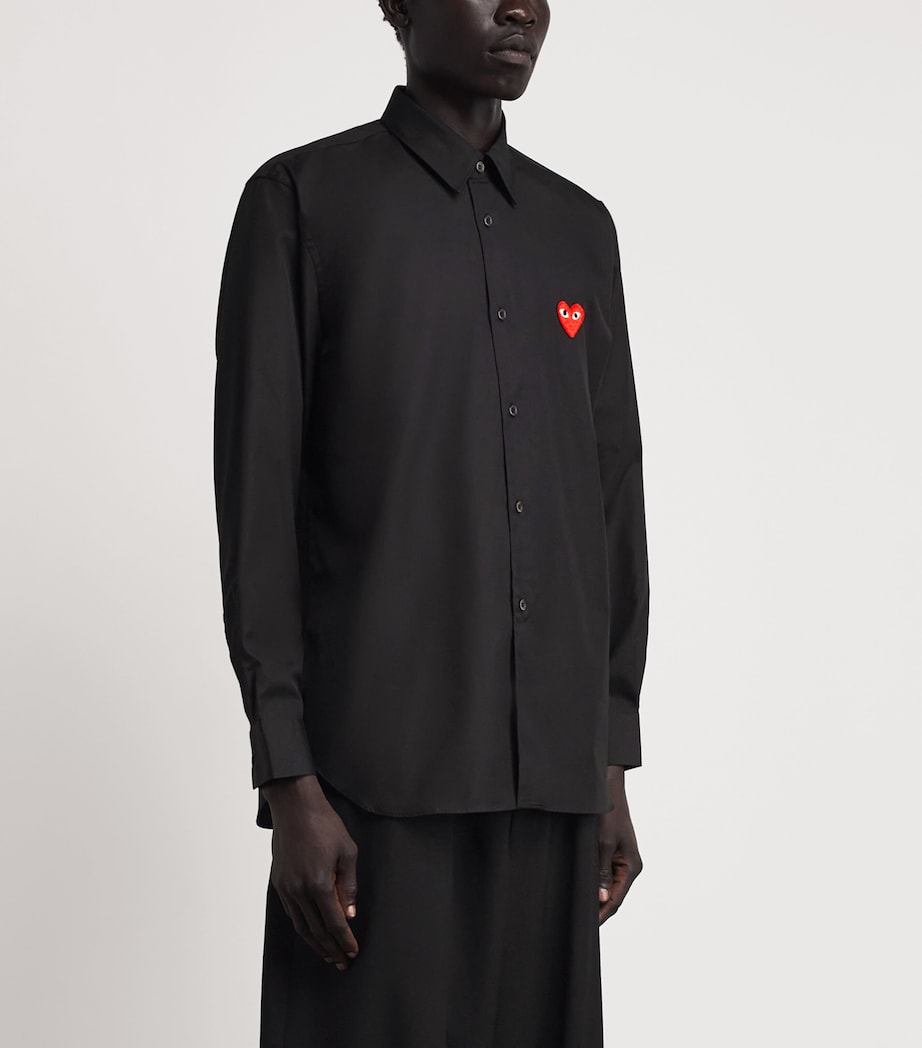 Comme Des Garçons Play Mens Long-Sleeve Heart Shirt Black Image 4