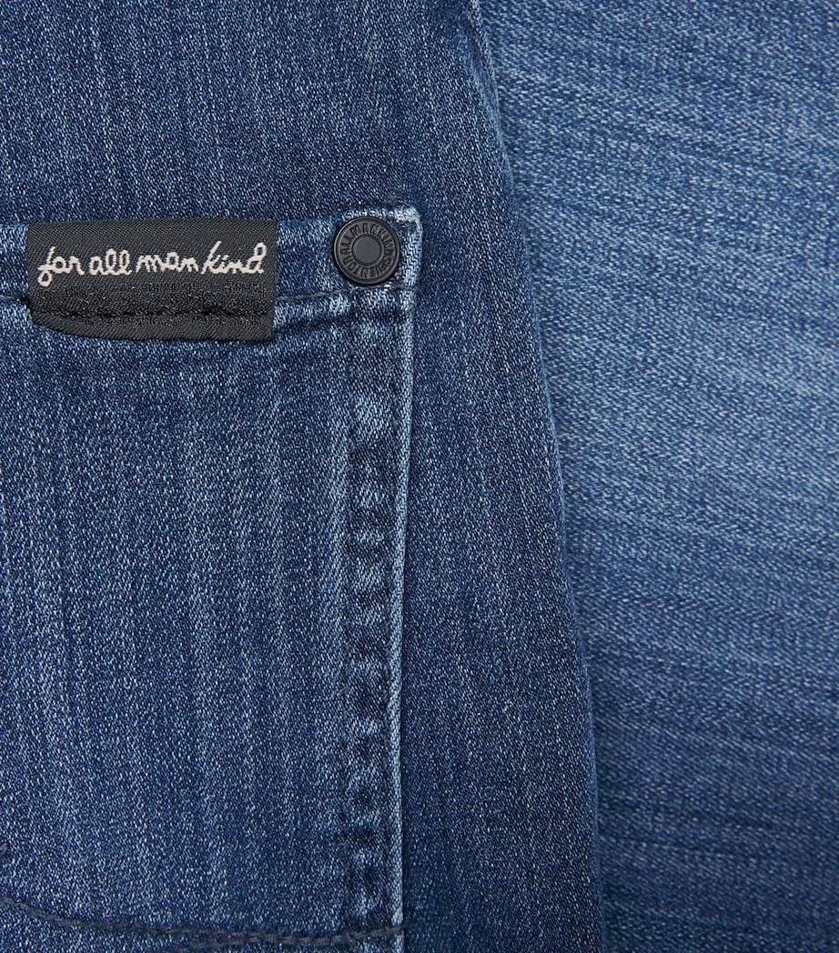 7 For All Mankind Mens Standard Straight Jeans Mid Blue Image 6