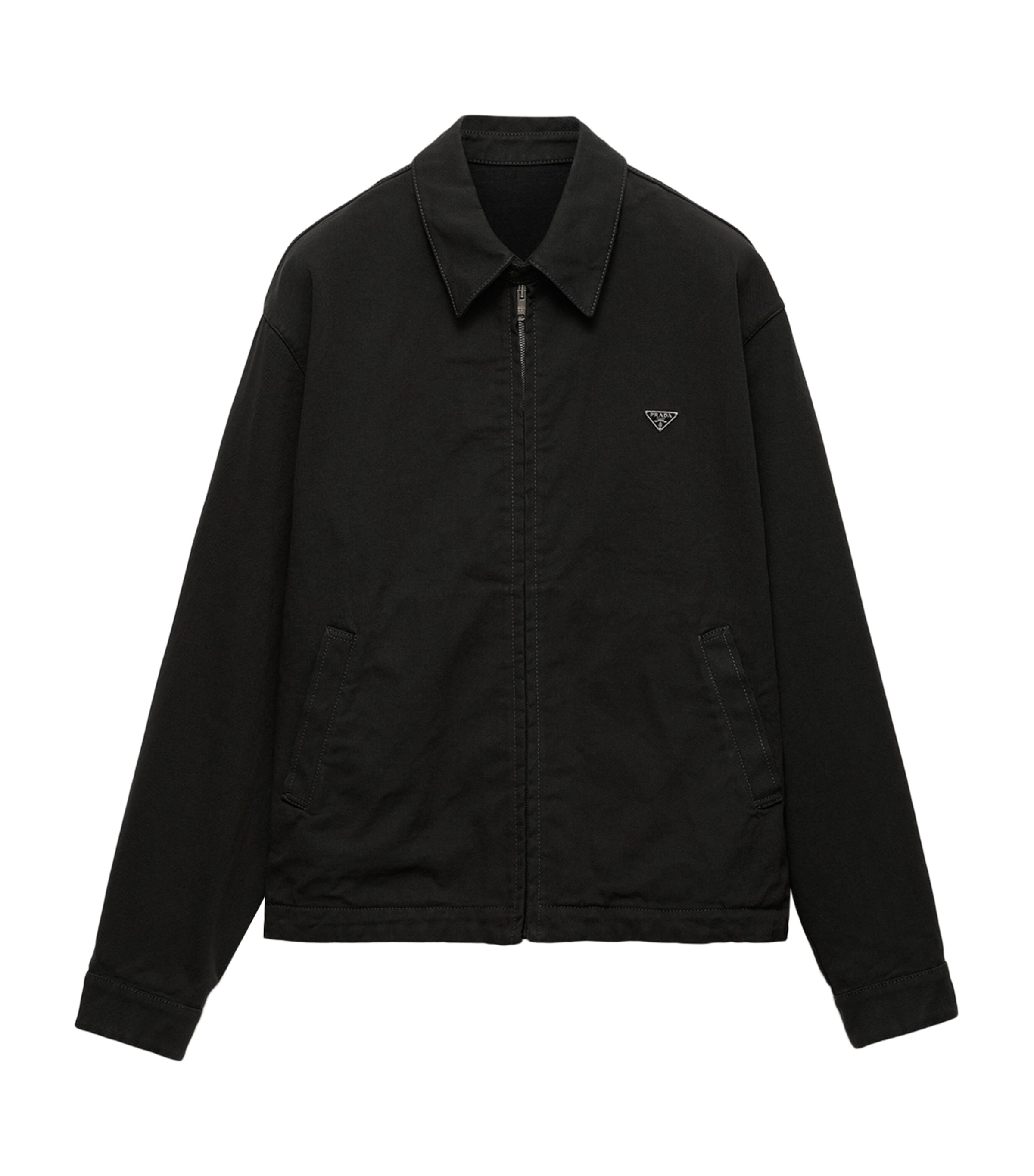 Prada Denim Blouson Jacket Green Image 1