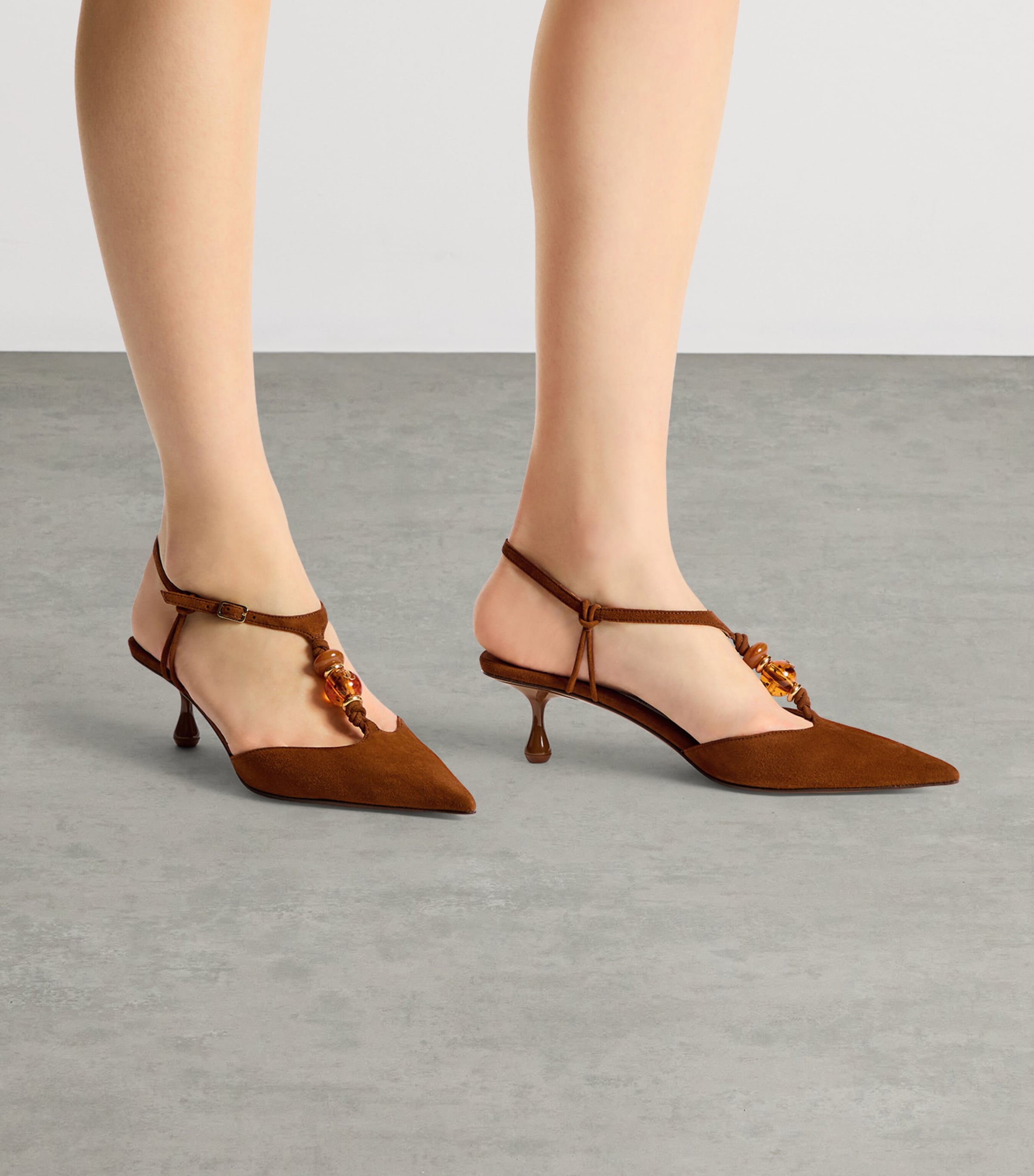 Jimmy Choo Lauri 50 Suede Slingback Pumps Tan Mix Image 2