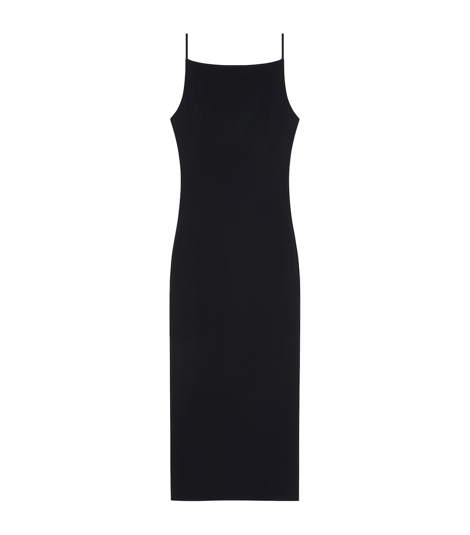 Square-Neck Midi Dress BLACK Image 1