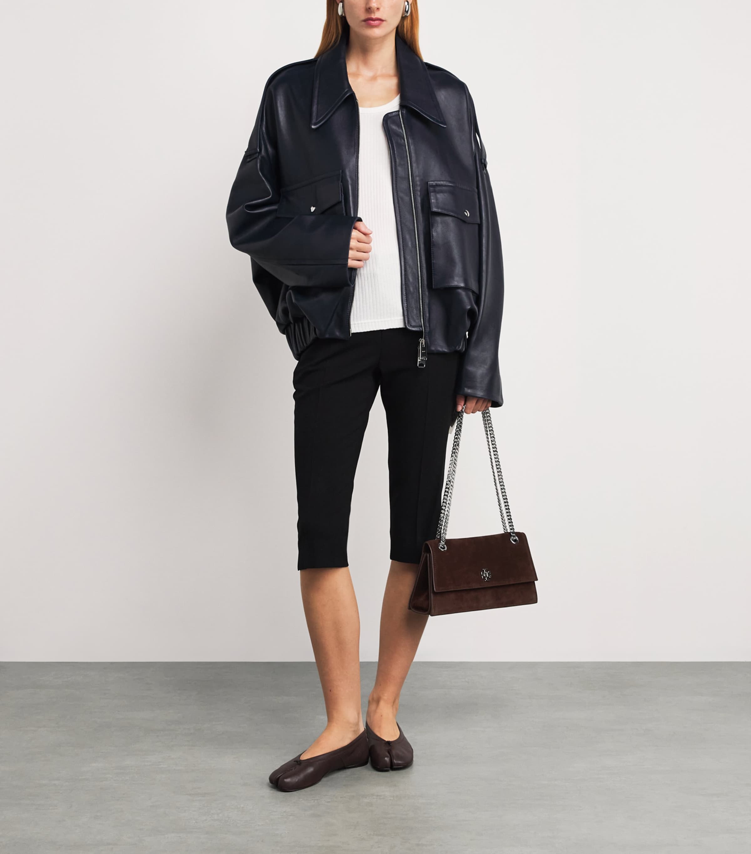 Suede Kira Turnlock Shoulder Bag DARK COCOA 200 Image 5