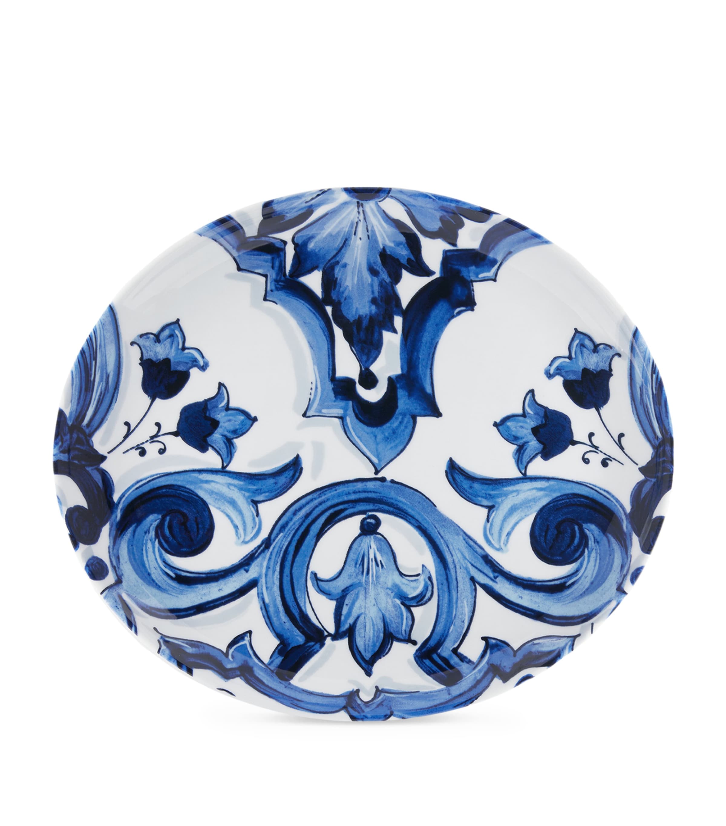 Dolce & Gabbana Casa Porcelain Blu Mediterraneo Serving Plate In Blue
