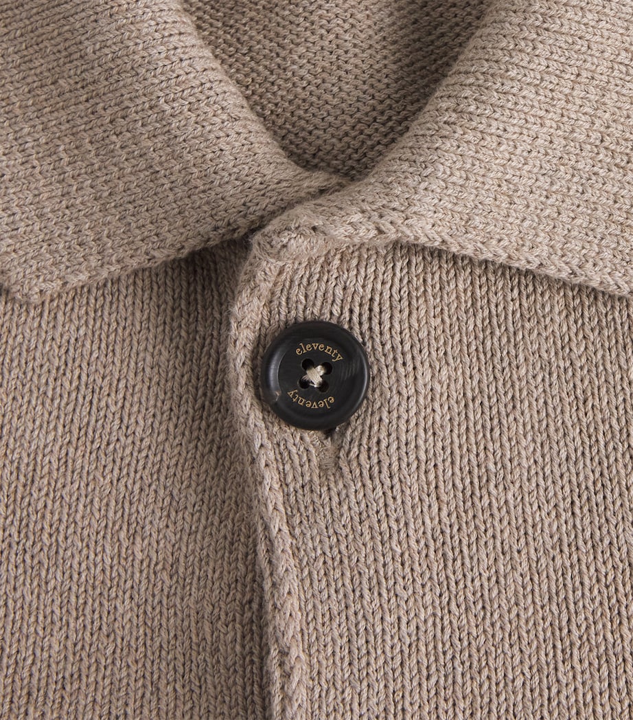 Eleventy Mens Cotton-Silk Cardigan Tortora Image 6