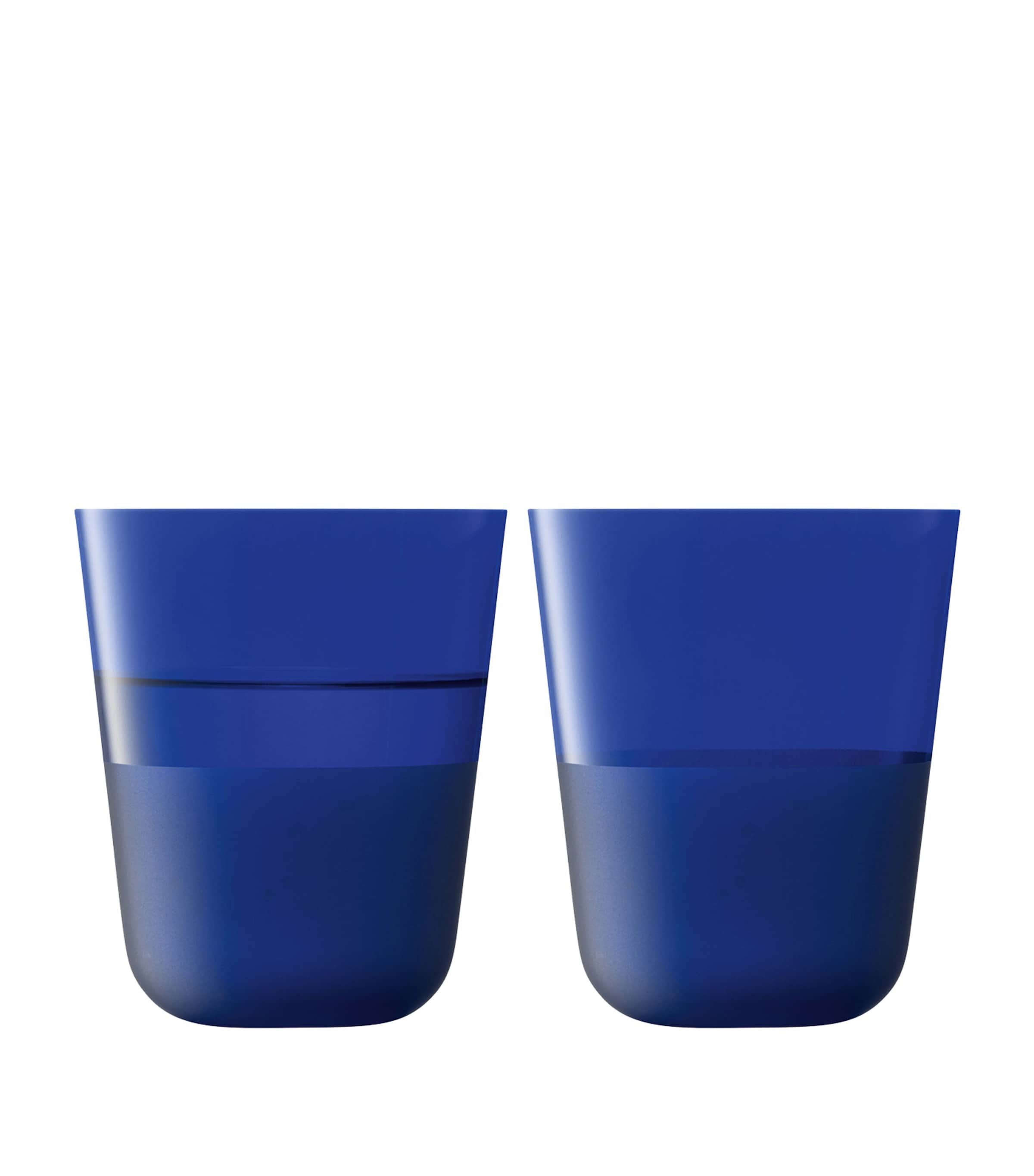 Lsa International Set Of 2 Arc Contrast Tumblers In Blue