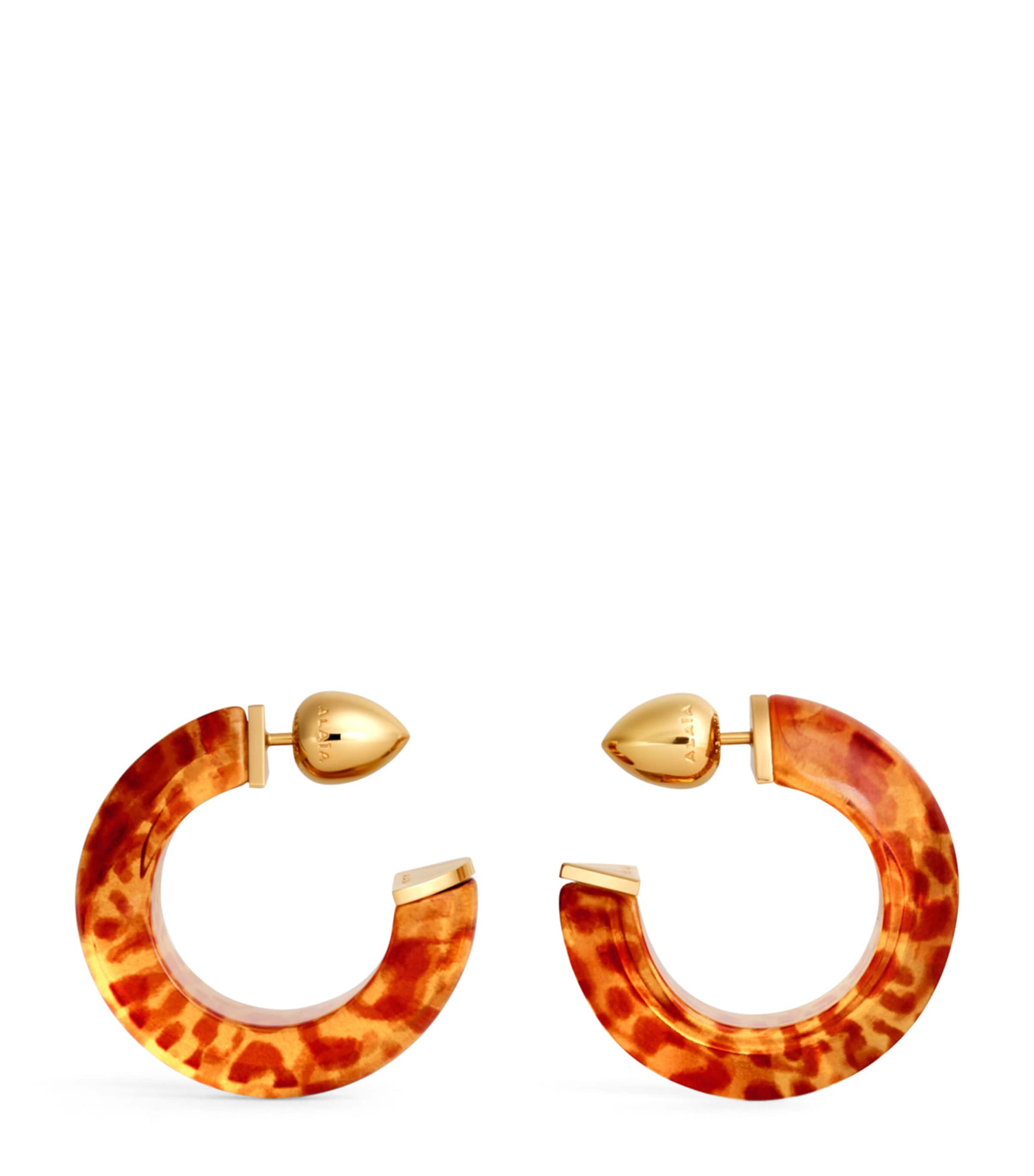 Alaïa Edge Hoop Earrings Brown Image 1