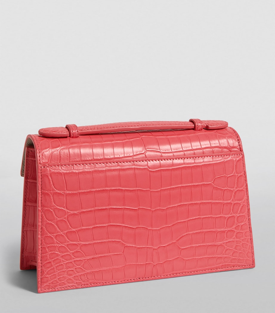 Mini Crocodile Emma Top-Handle Bag PINK MATTE Image 2