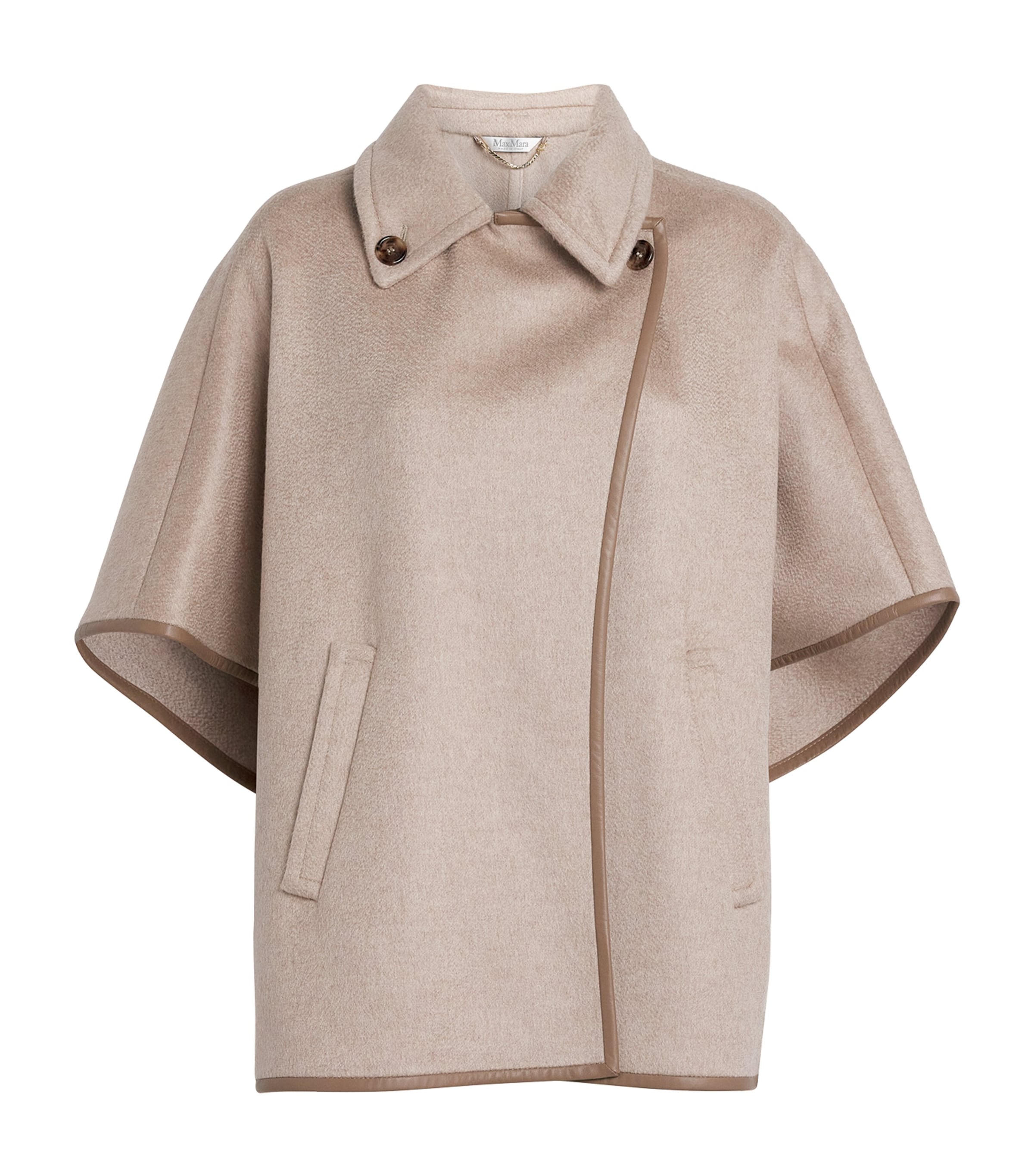 Cashmere Collar Cape BEIGE Image 1