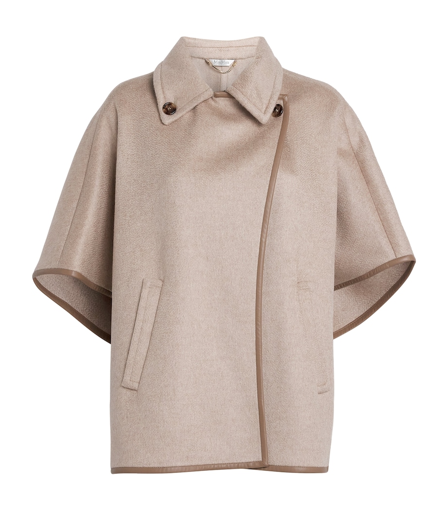 Cashmere Collar Cape BEIGE Image 1