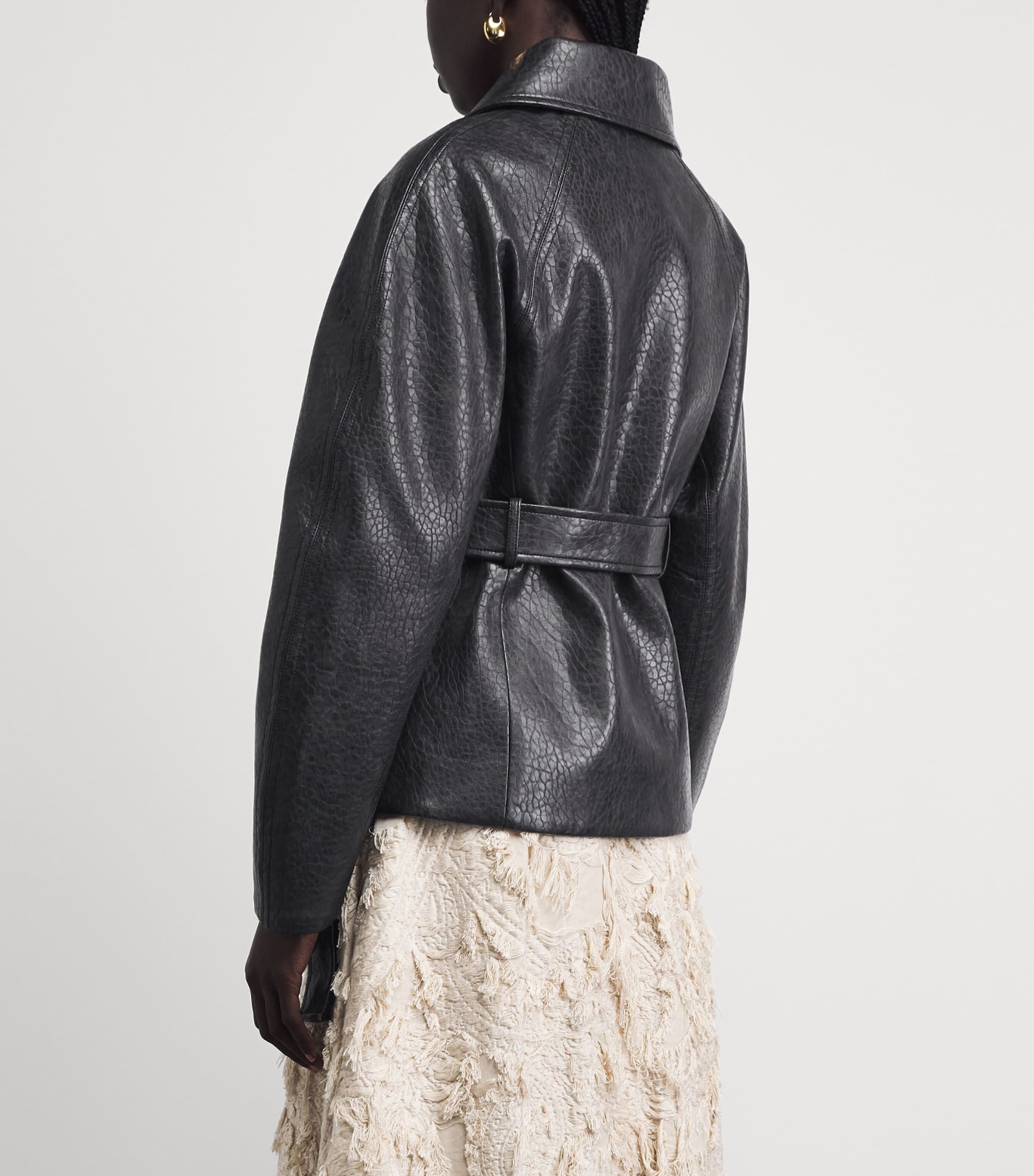 CAMILLA AND MARC Womens Faux Leather Oreno Jacket Charcoal Image 5