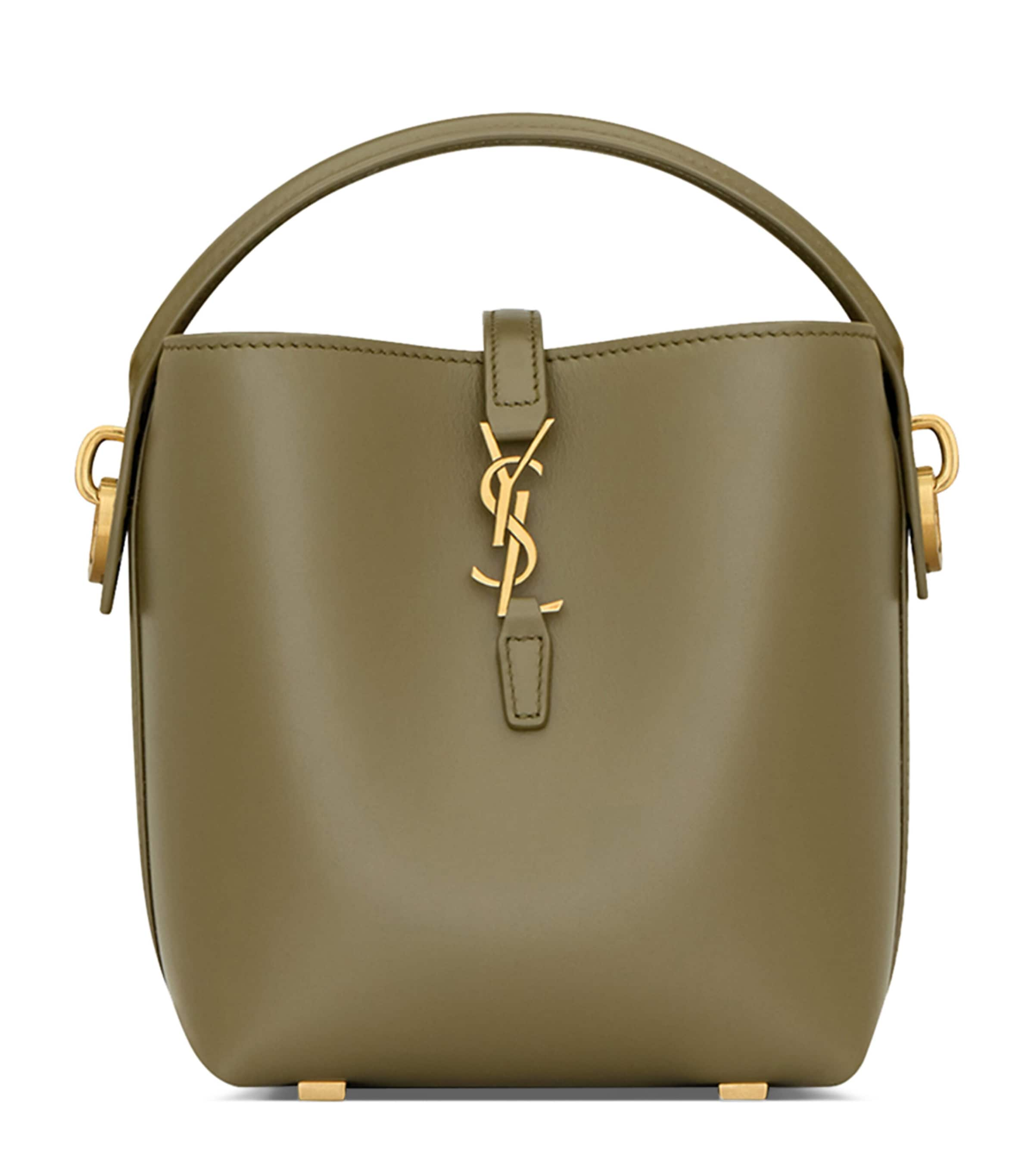 Shop Saint Laurent Mini Le 37 Bucket Bag In Green