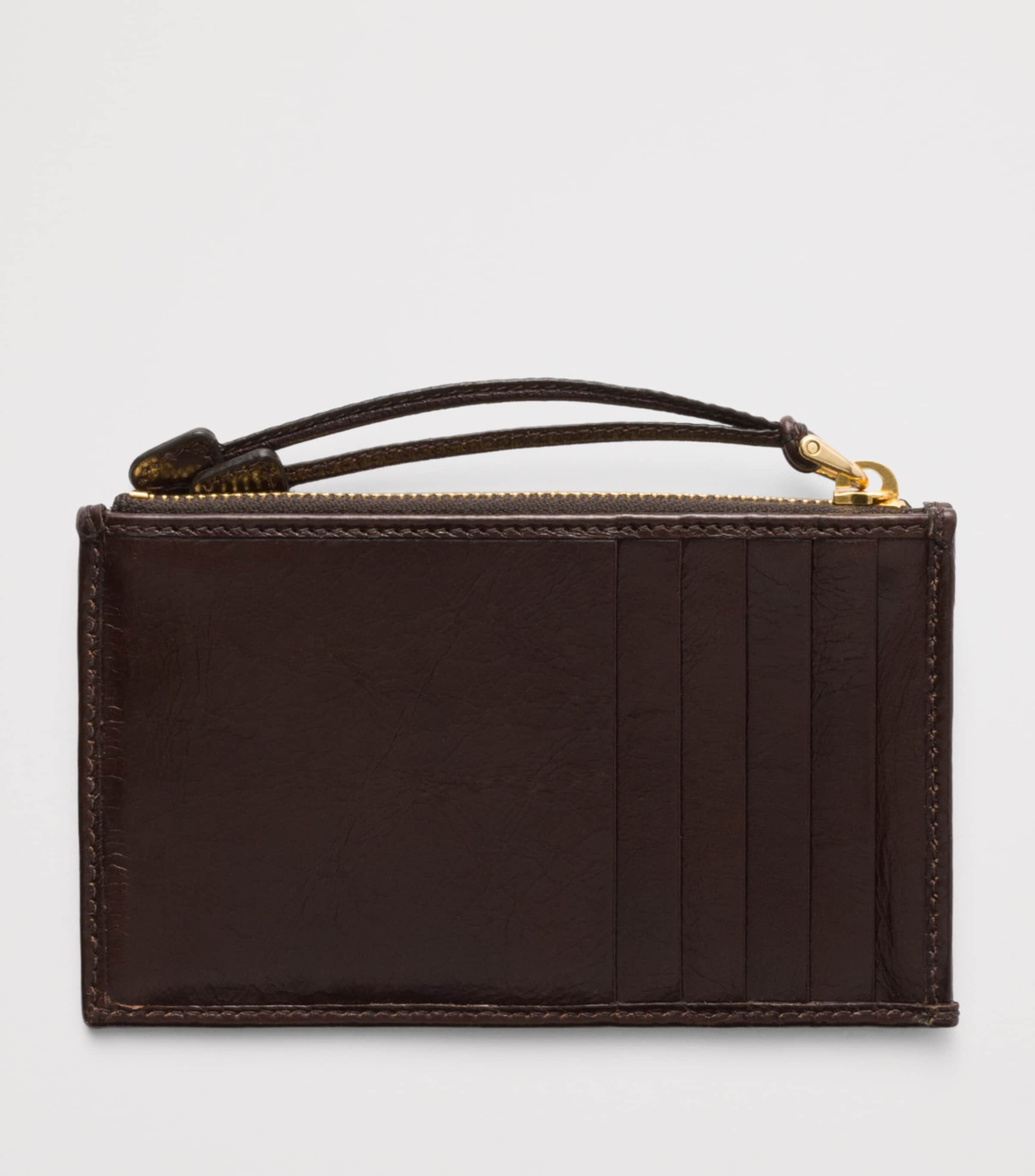 Prada Leather Zipped Card Holder Brown Image 2