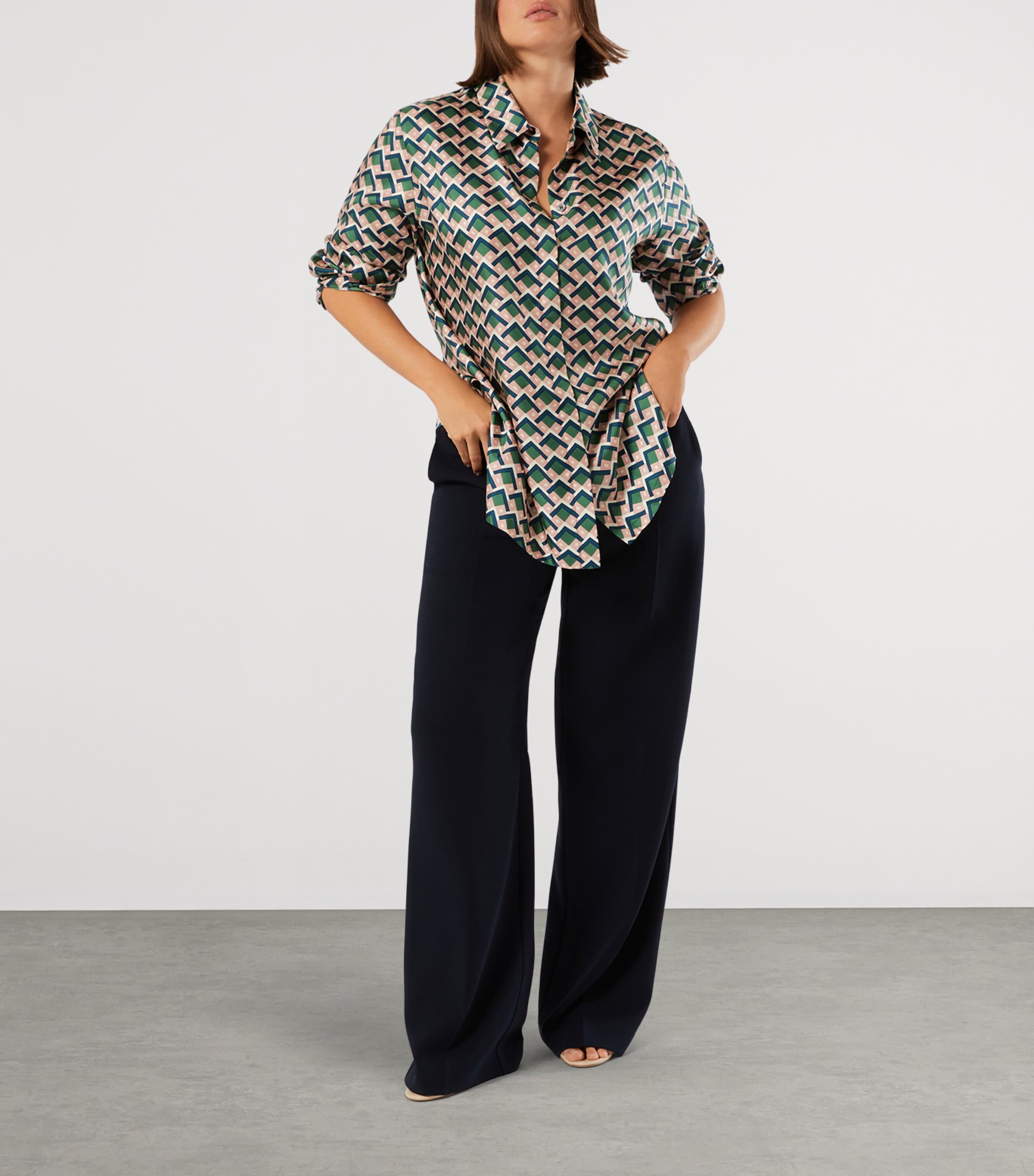 Silk Geometric Shirt ULTRAMARINE Image 4