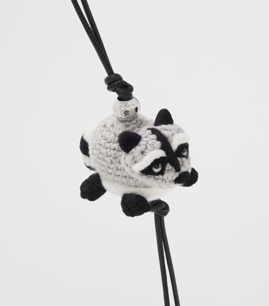 Wool Racoon Bag Charm GREY Image 2