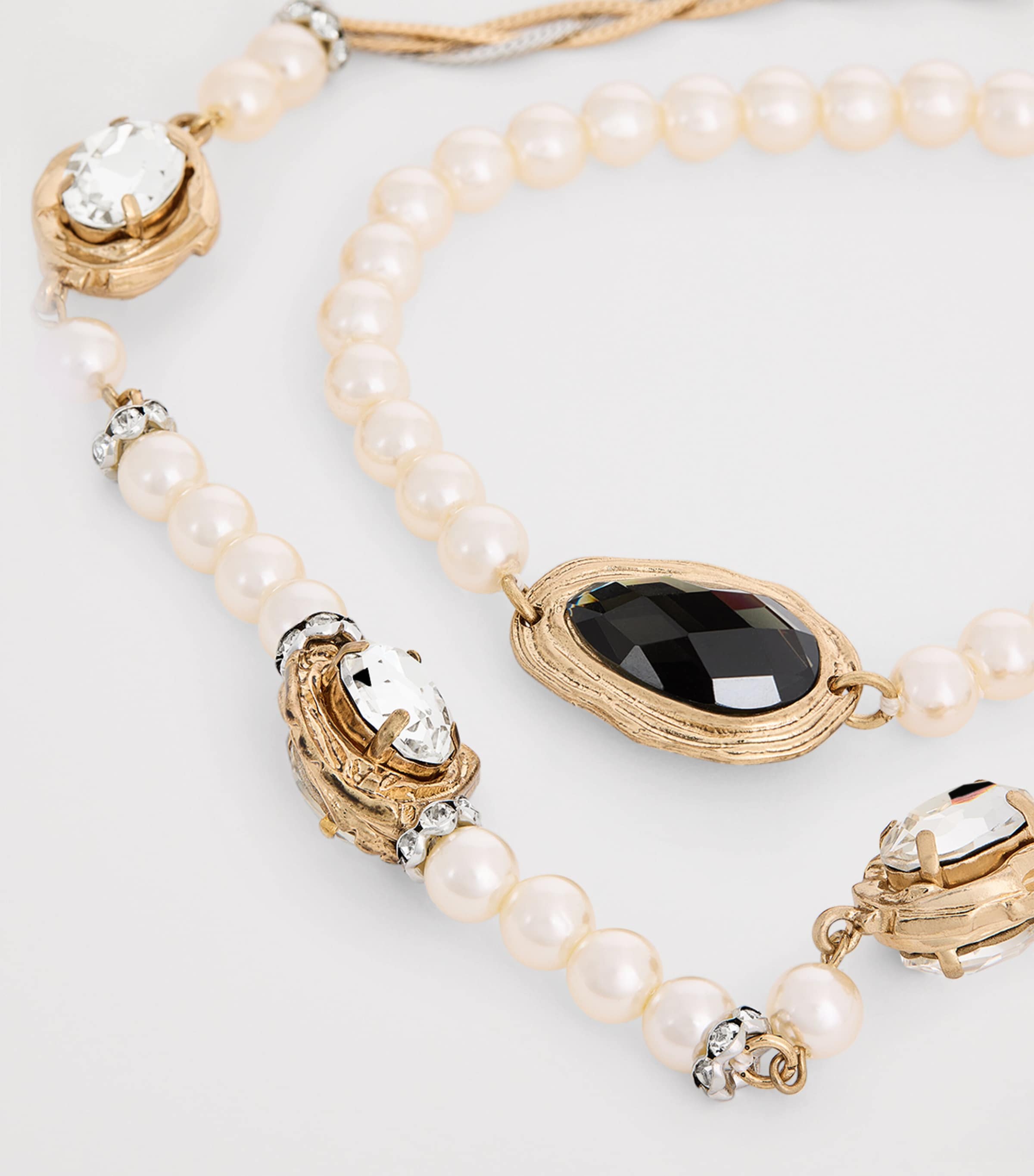 Embellished Layered Necklace OPTICAL WHITE Image 4