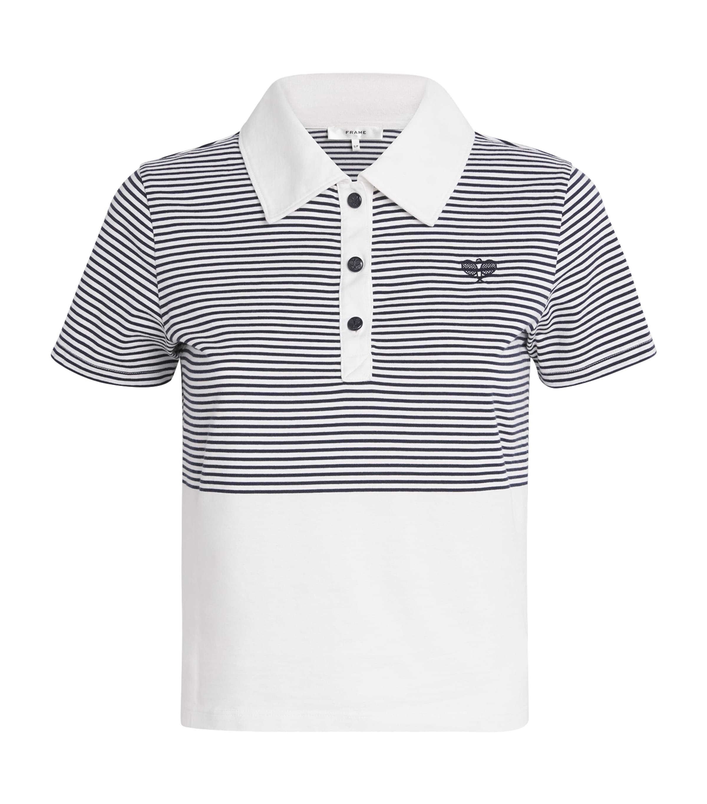 Frame Cotton Tennis Polo Shirt In Multi