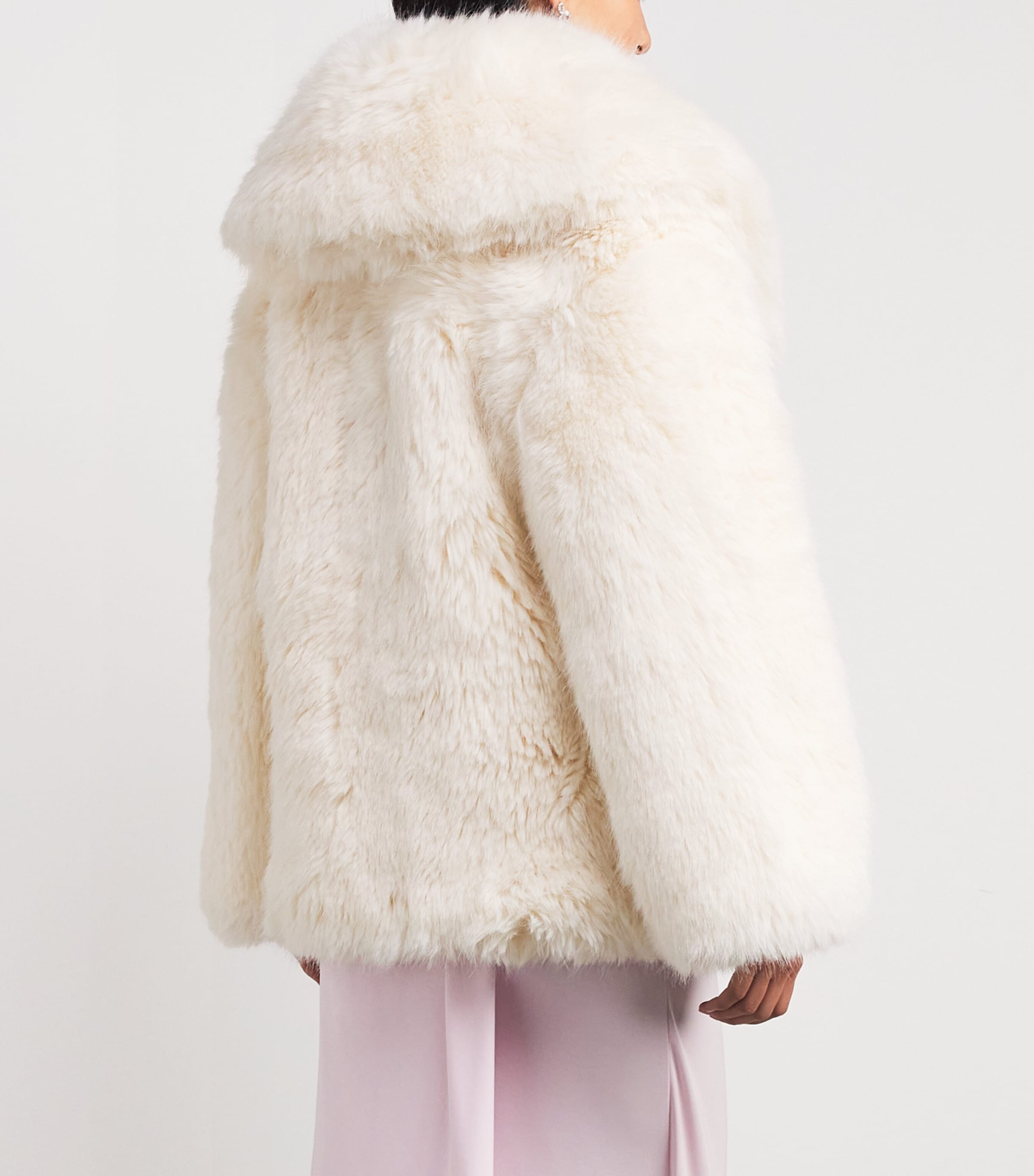 Faux Fur Coat WHITE Image 4