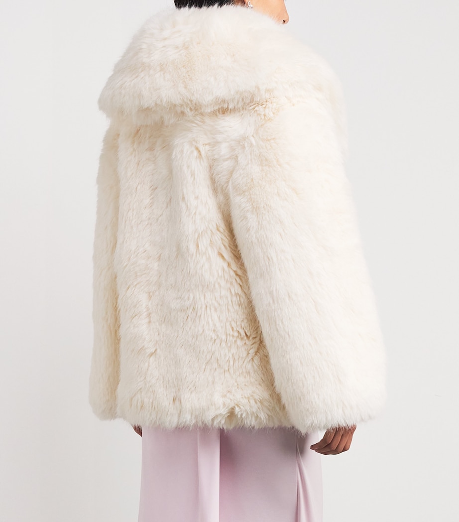 Faux Fur Coat WHITE Image 4