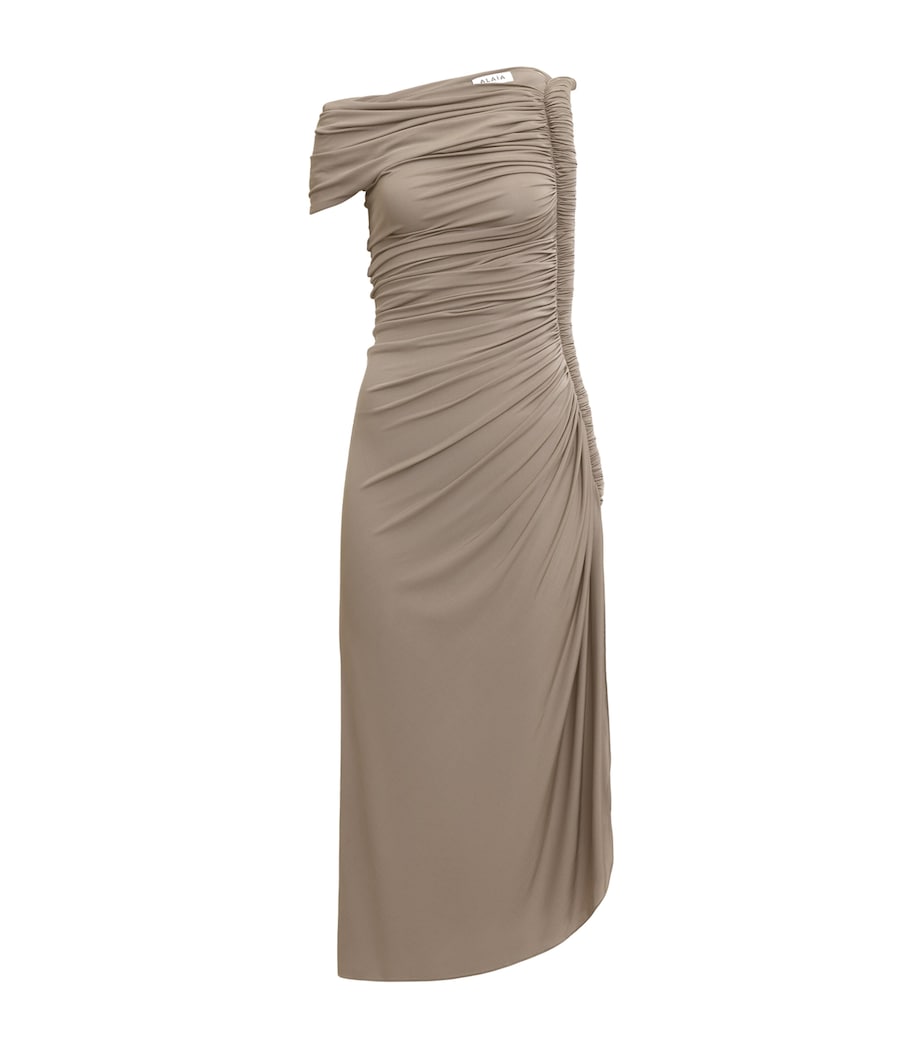 Asymmetric Pipe Midi Dress TAUPE Image 1