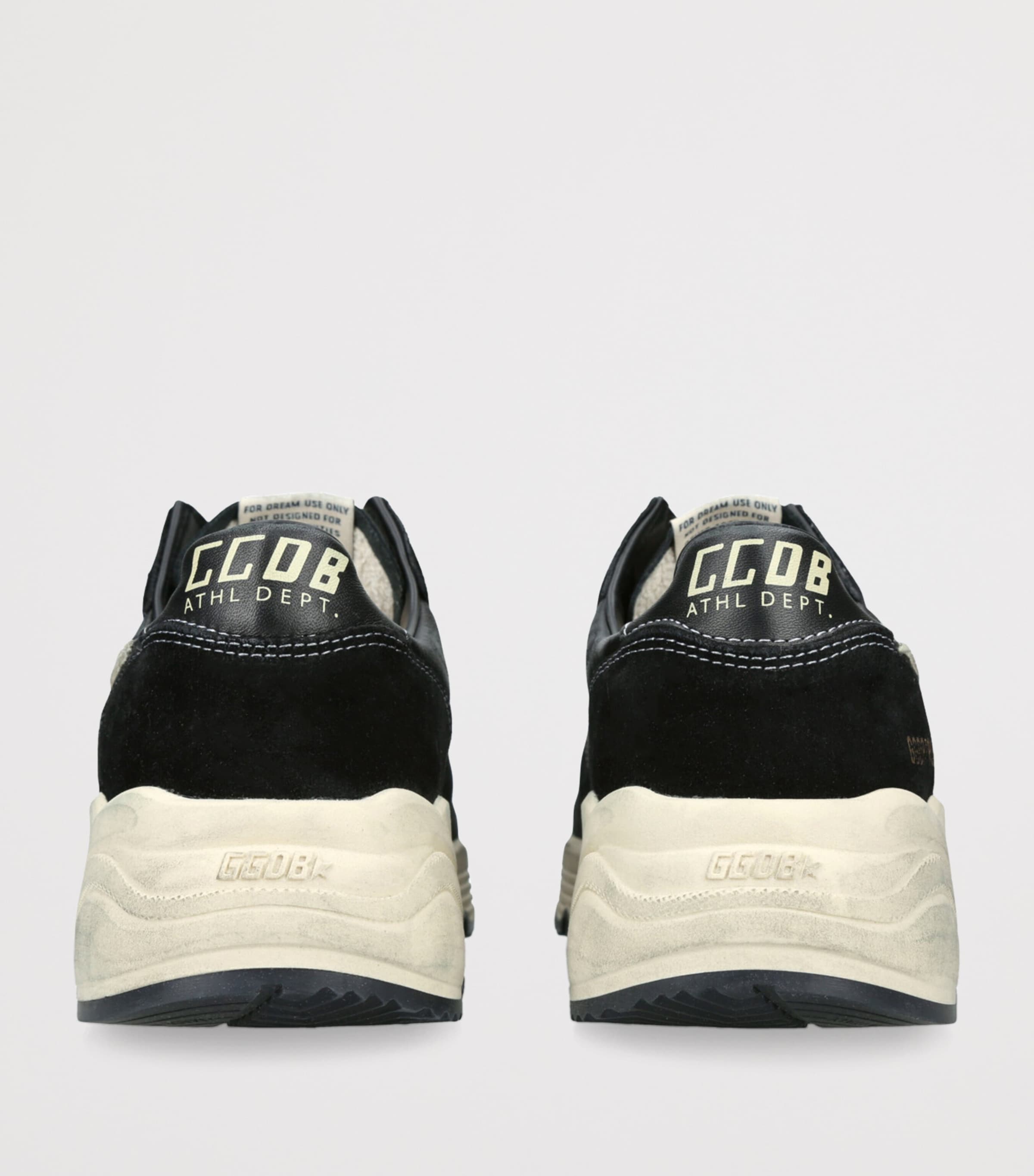 Leather Running Sole Sneakers BLK/WHITE Image 2