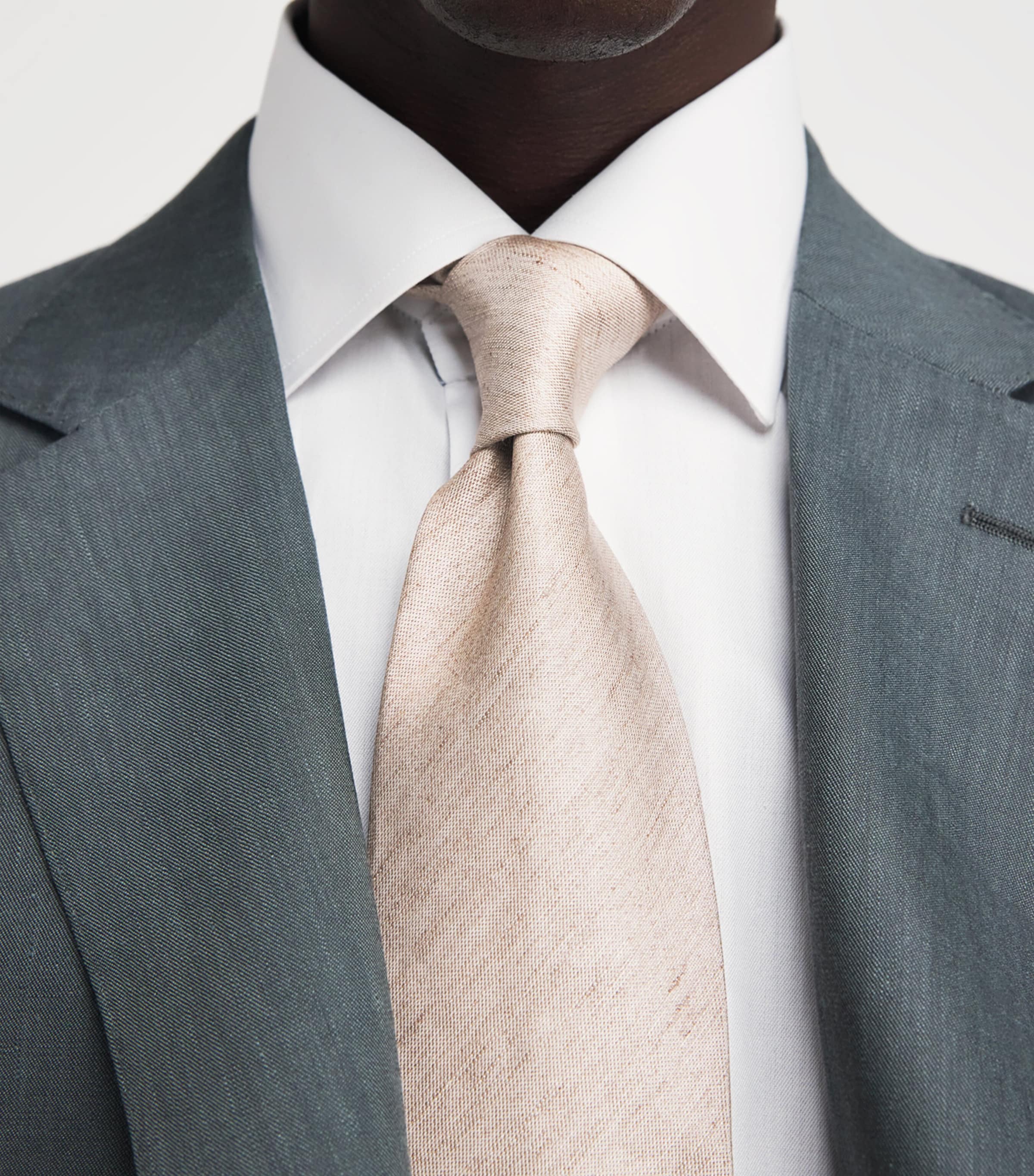 Linen-Silk Tie BEIGE SOLI Image 2