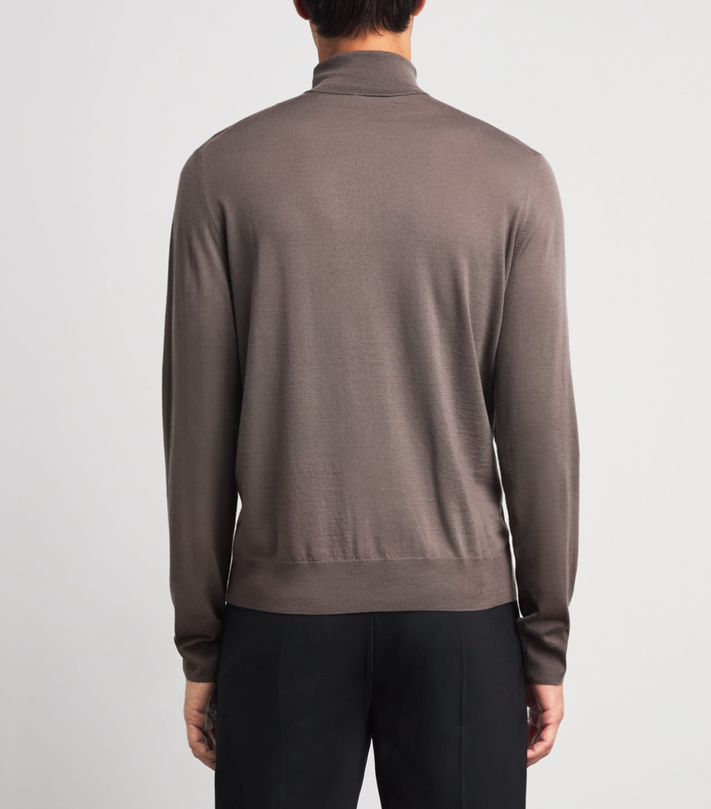 Corneliani Mens Merino Rollneck Sweater Brown Image 5