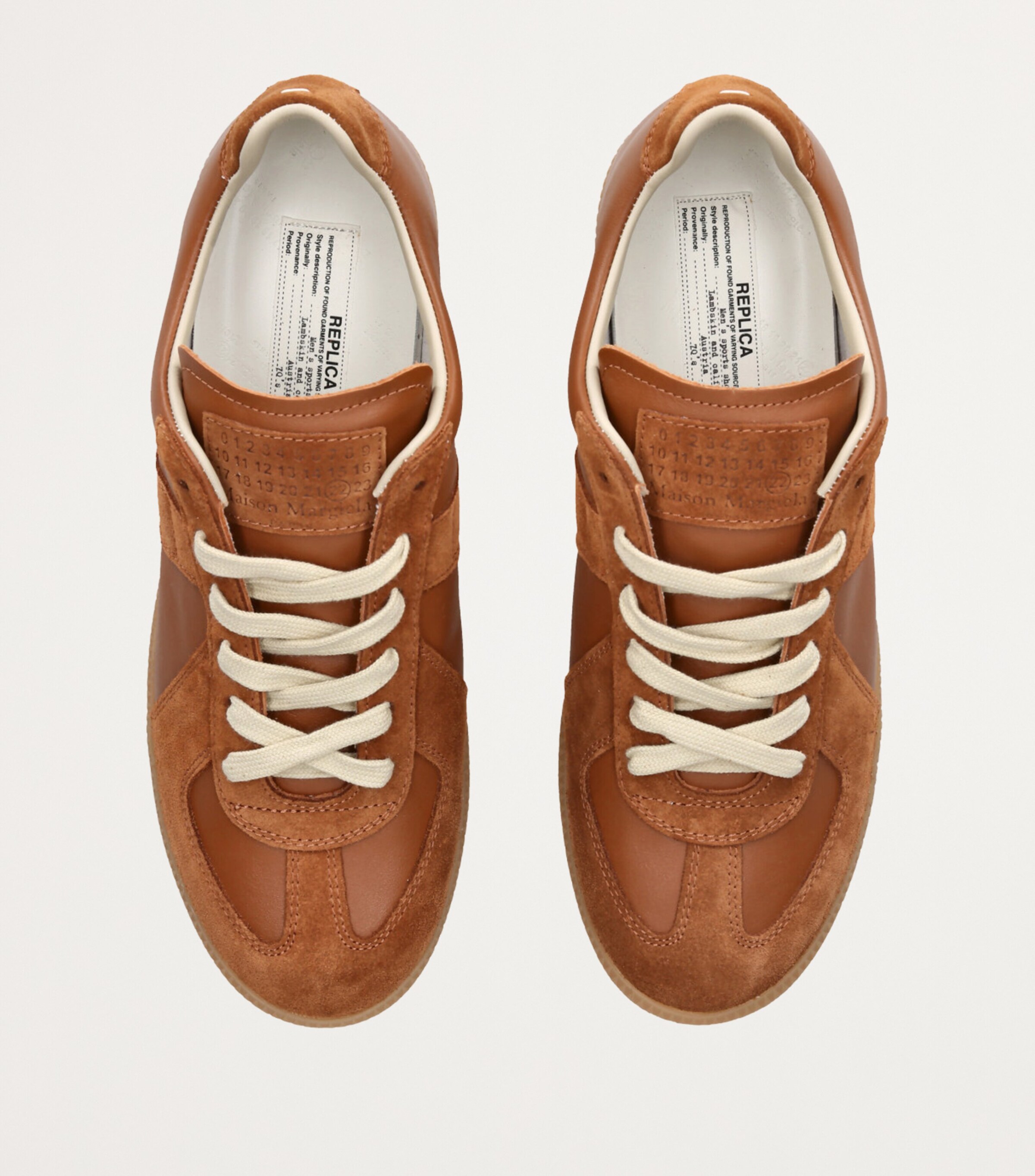 Leather-Suede Replica Sneakers TAN Image 6