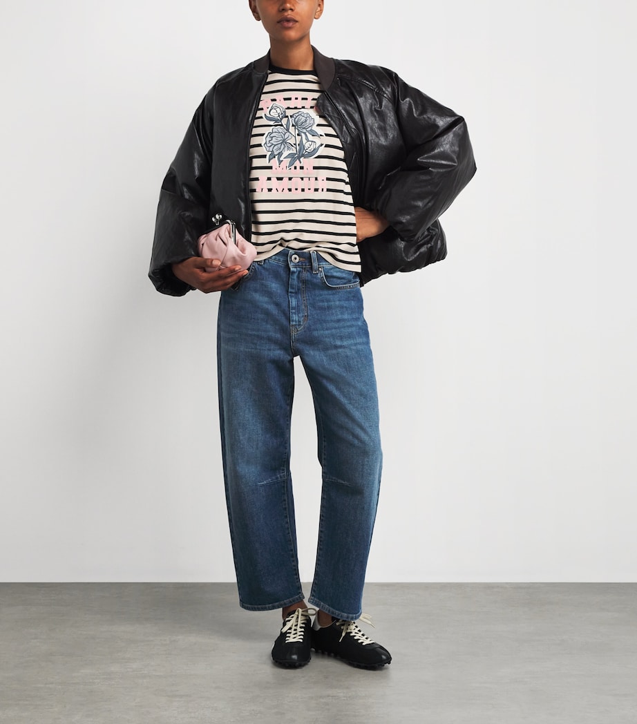 Stretch Cotton Barrel Jeans NAVY Image 2